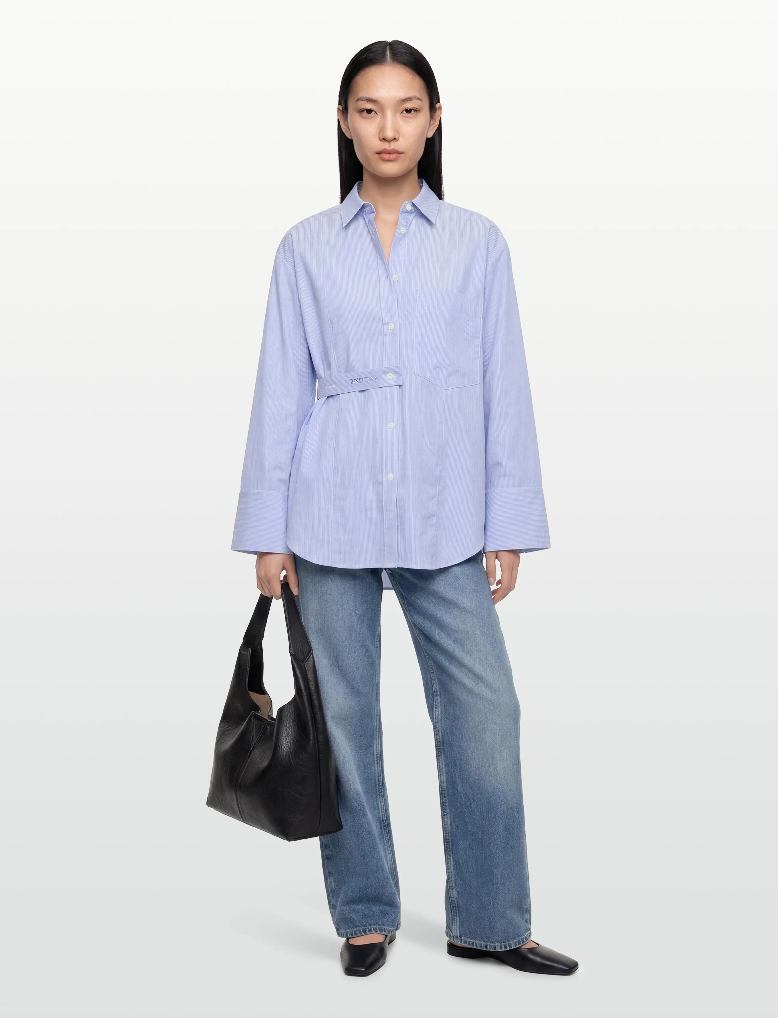 2NDDAY 2Nd Cassie Crisp Summer Shirting, 40, Shirts, Blau - Long-sleeved, Frauen