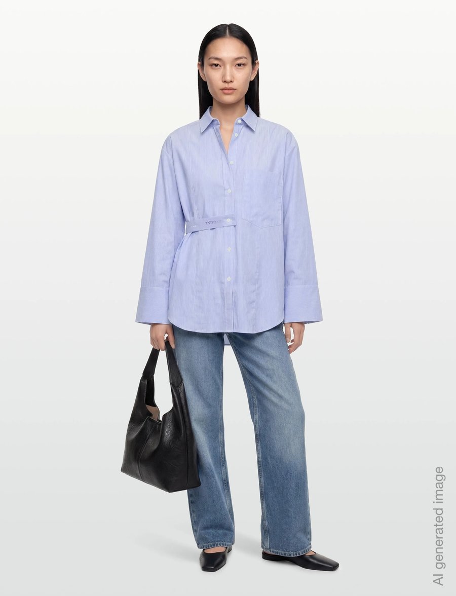 2NDDAY - 2ND Cassie - Crisp Summer Shirting - jeansblouses - serenity - 0