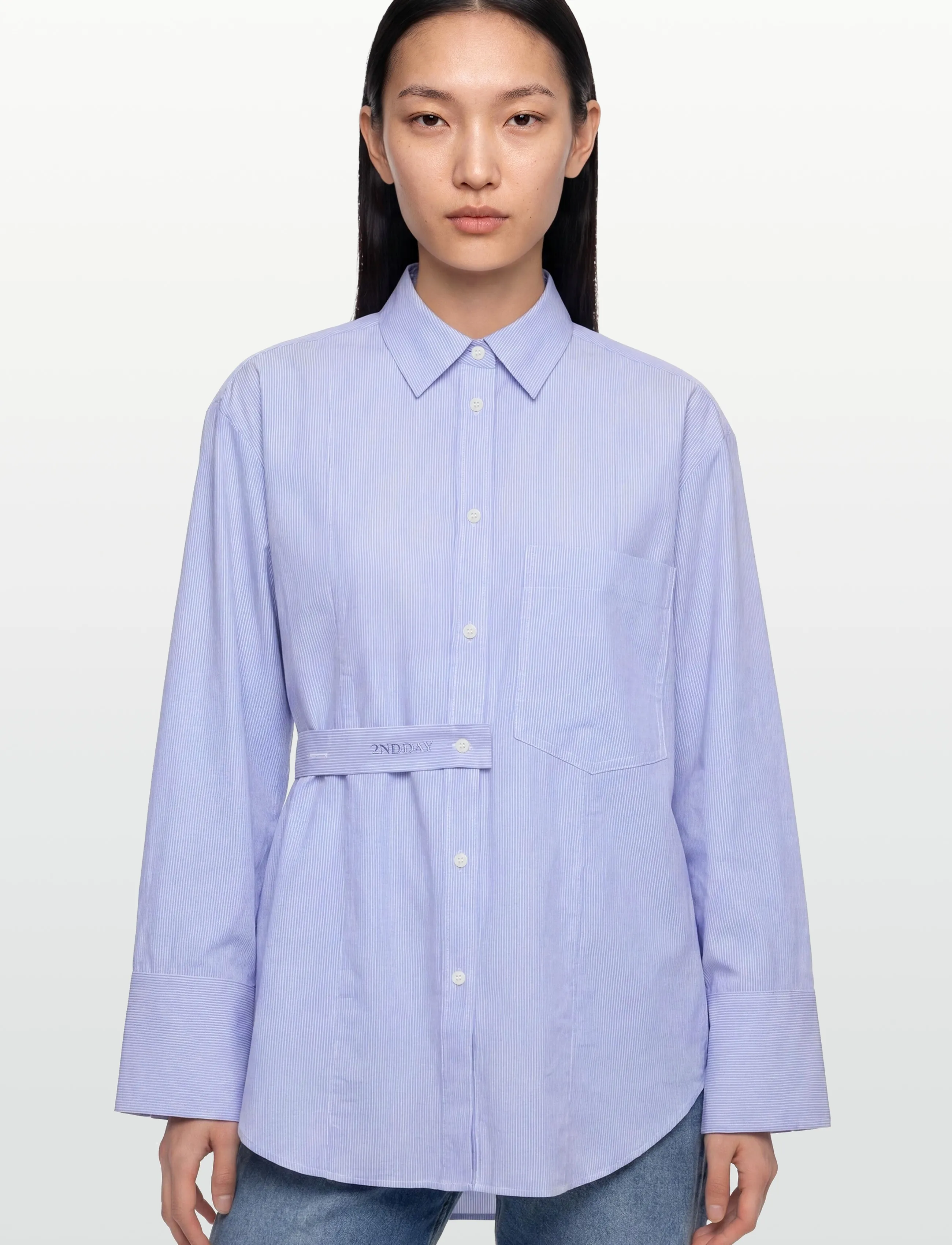 2NDDAY - 2ND Cassie - Crisp Summer Shirting - jeansblouses - serenity - 3