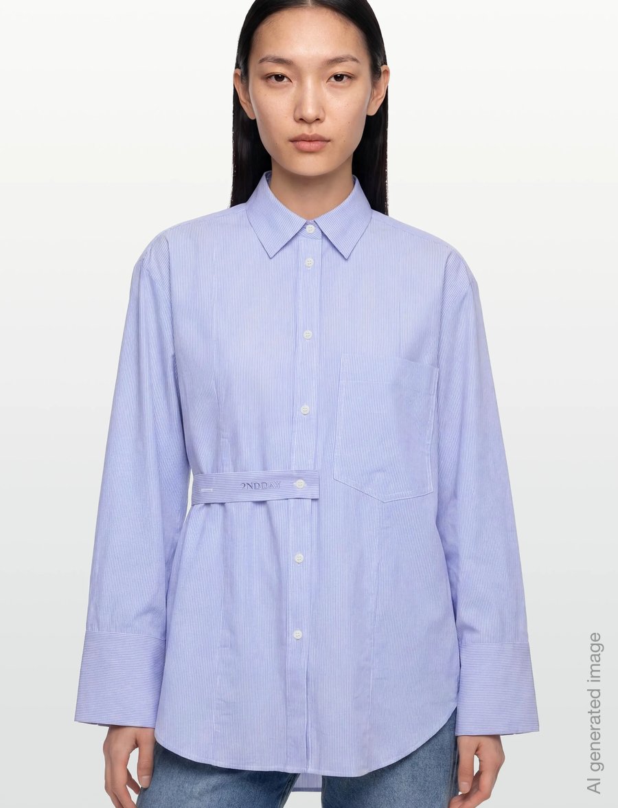 2NDDAY - 2ND Cassie - Crisp Summer Shirting - jeansblouses - serenity - 3