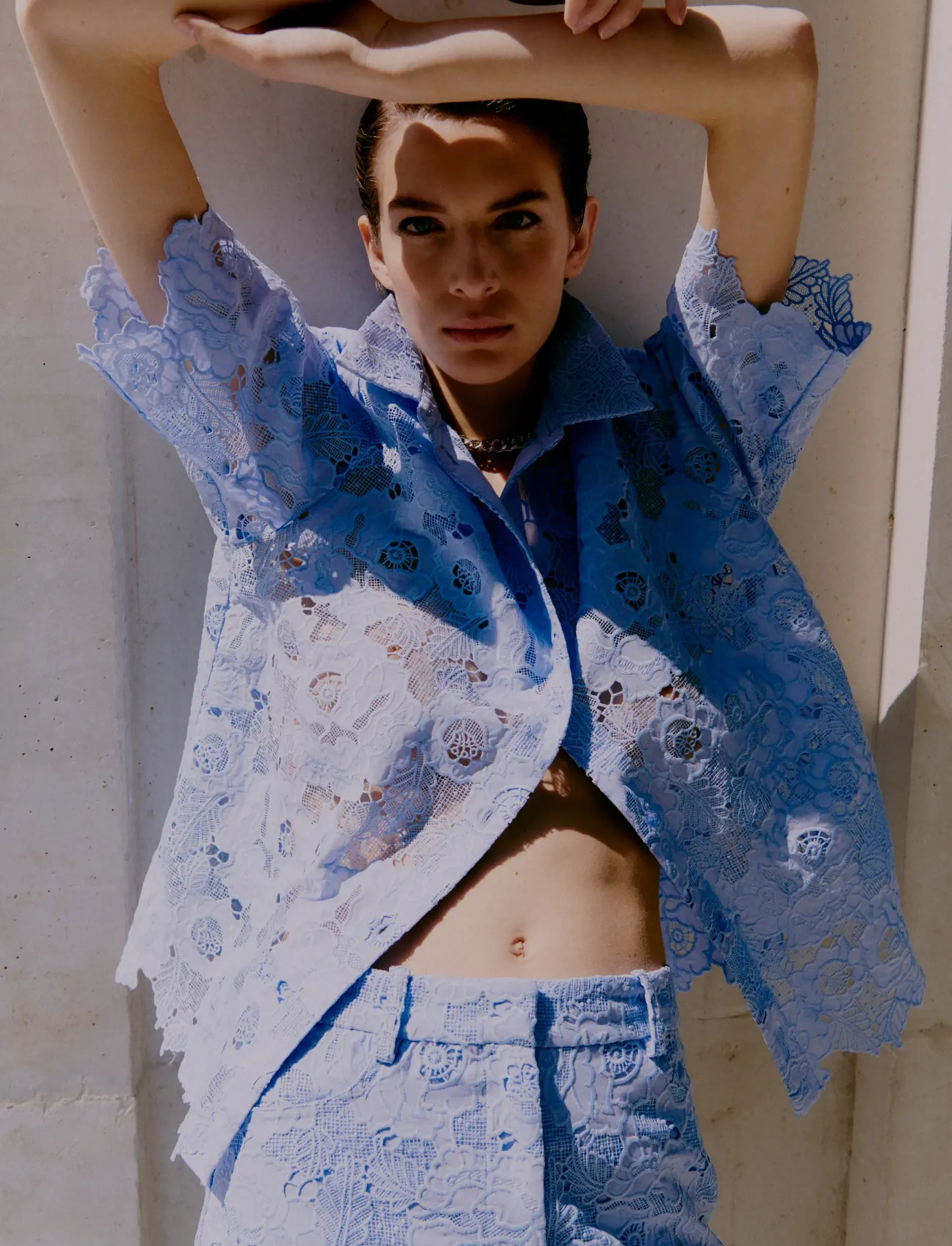 2NDDAY - 2ND Austinas - Broderi Anglaise Mix - denimskjorter - cashmere blue - 3