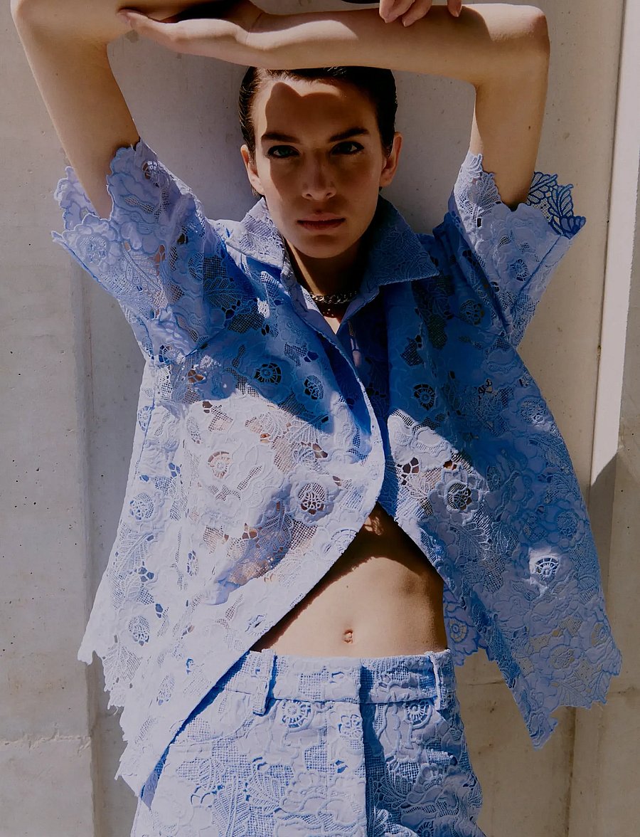 2NDDAY - 2ND Austinas - Broderi Anglaise Mix - denimskjorter - cashmere blue - 3