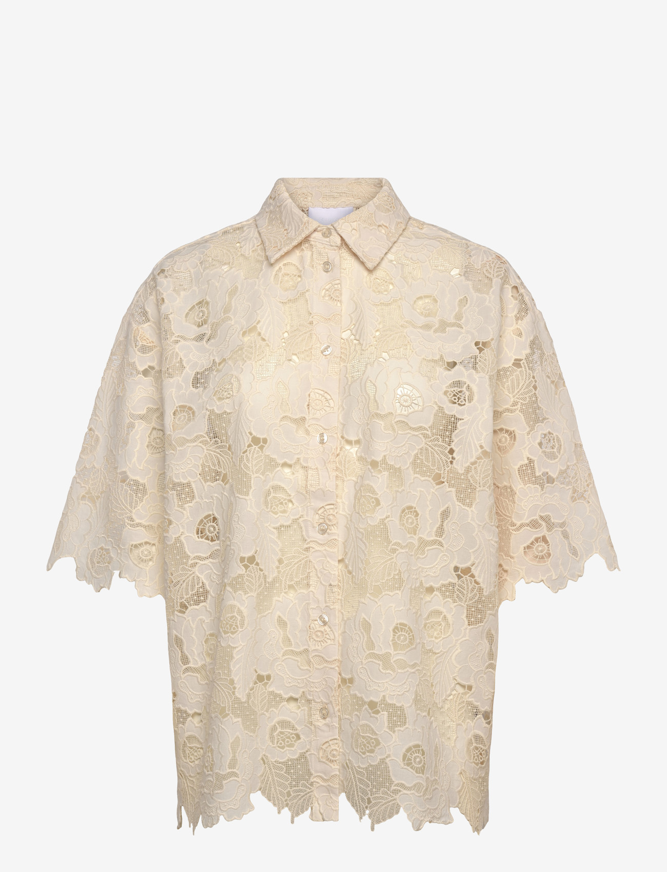 2NDDAY - 2ND Austinas - Broderi Anglaise Mix - denimskjorter - tofu - 0