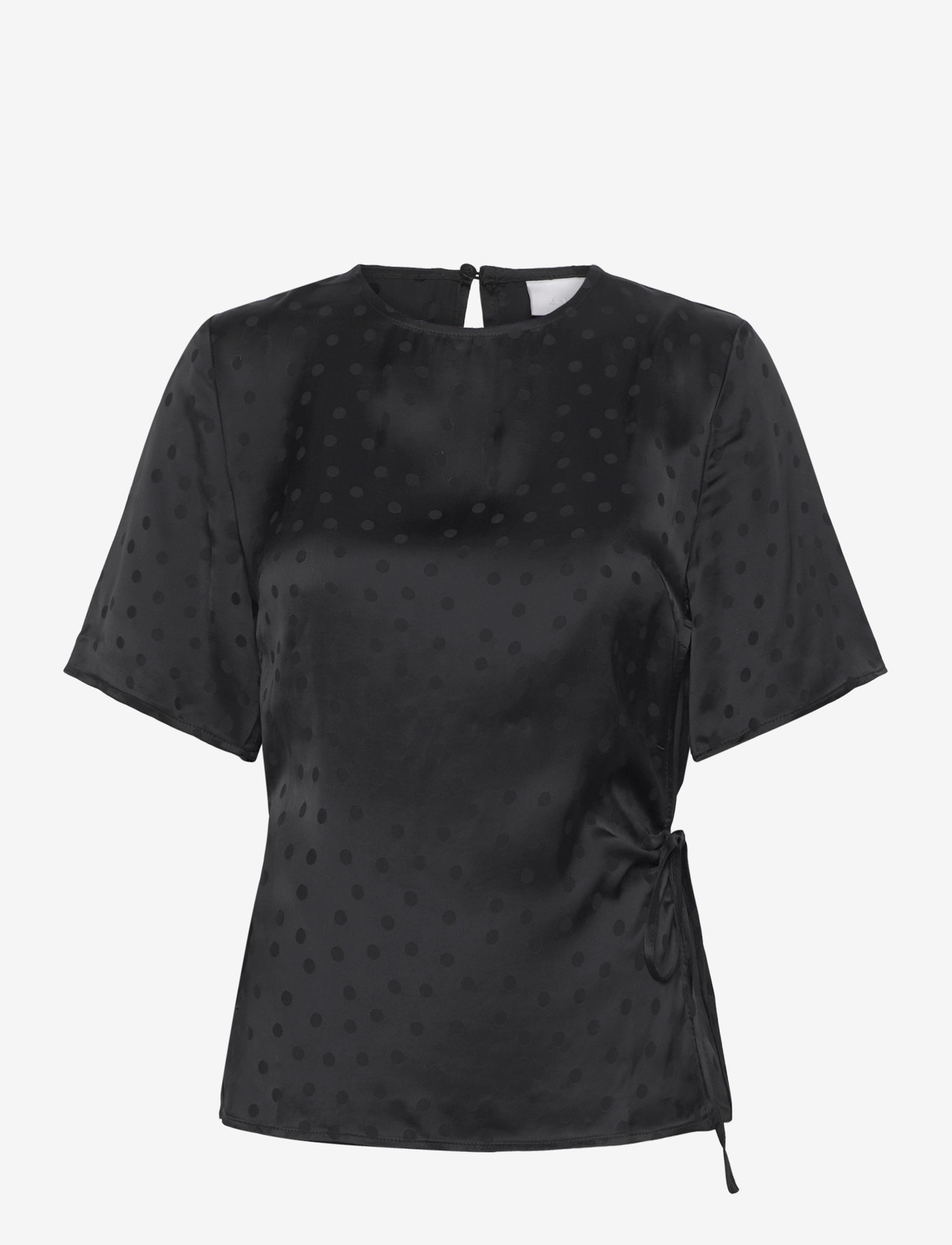 2NDDAY - 2ND Serenis - Jacquard Viscose - kortærmede bluser - black - 0