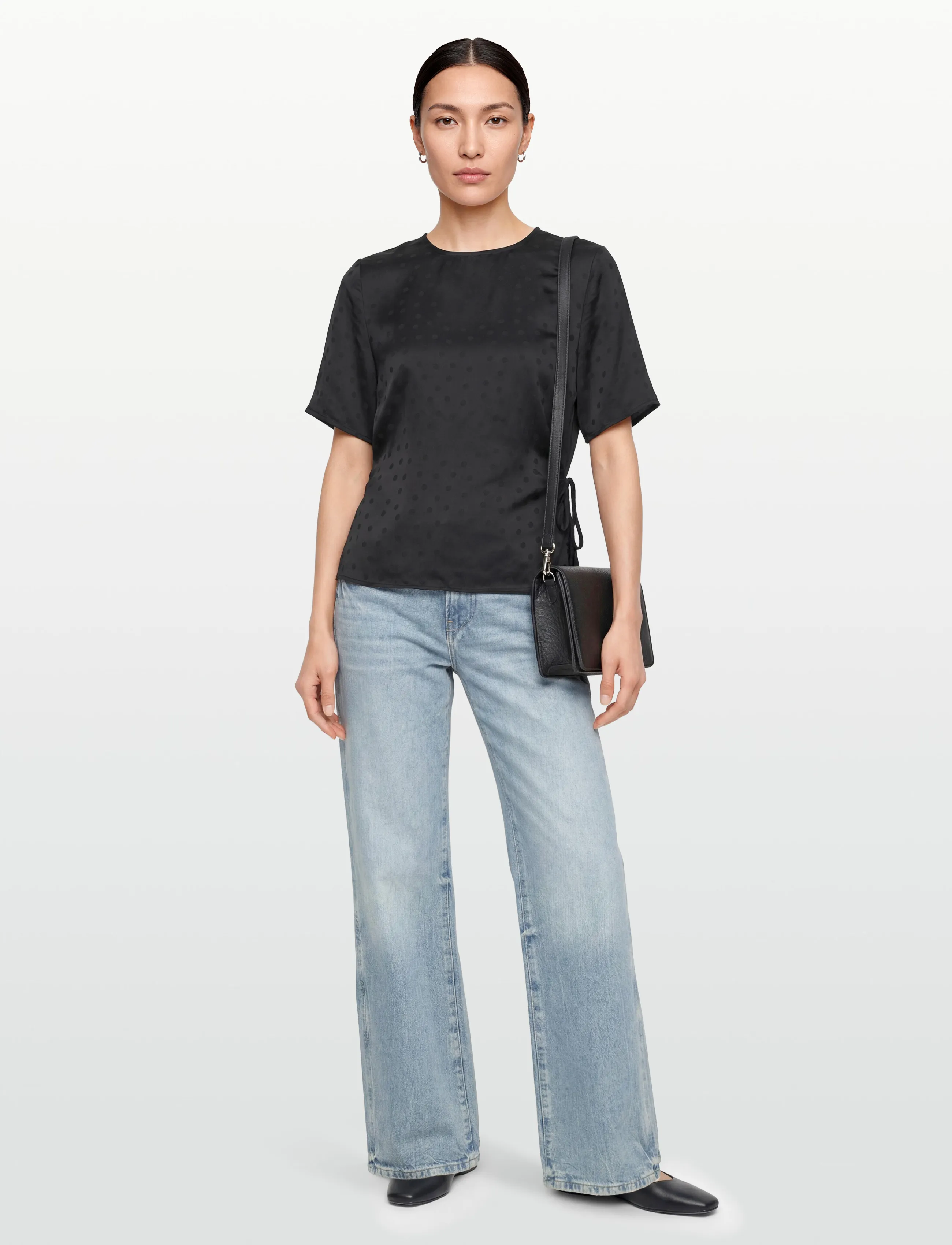 2NDDAY - 2ND Serenis - Jacquard Viscose - blūzes ar īsām piedurknēm - black - 0