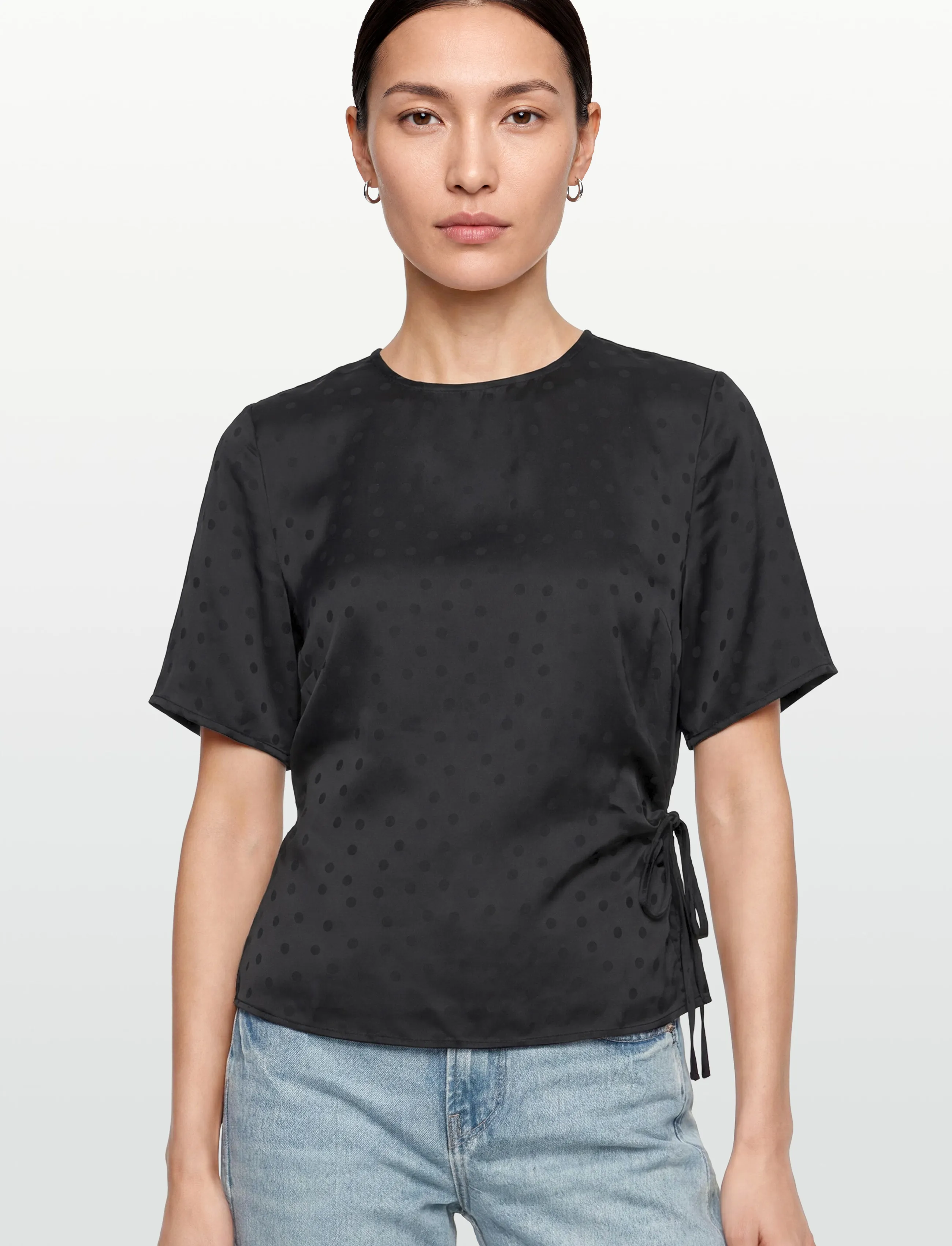 2NDDAY - 2ND Serenis - Jacquard Viscose - blūzes ar īsām piedurknēm - black - 3