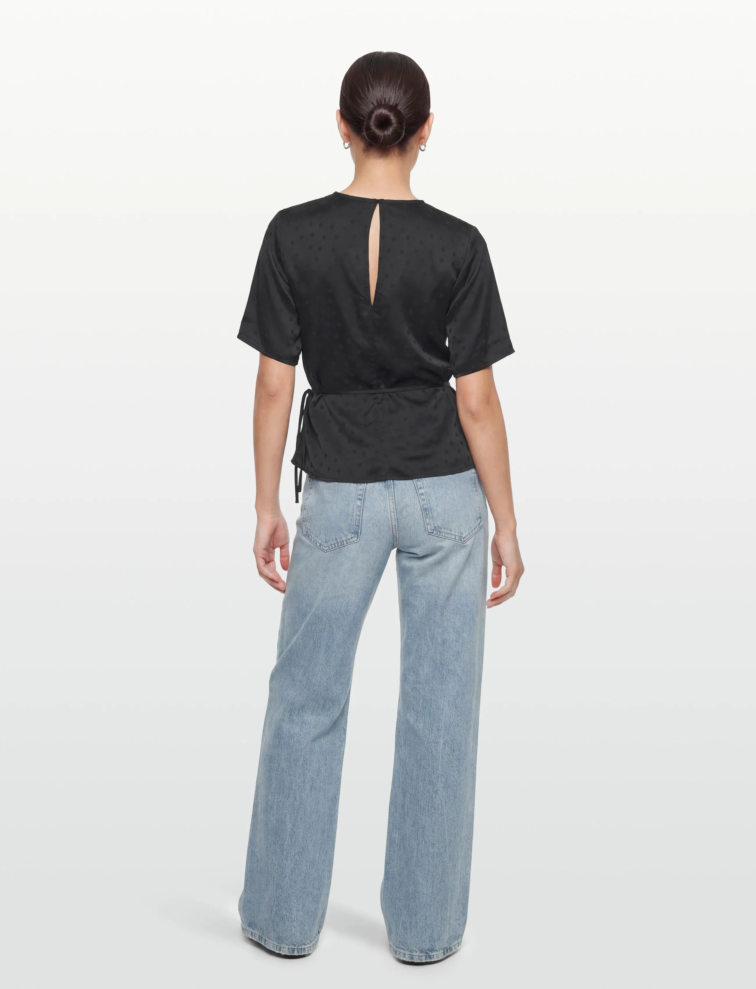 2NDDAY - 2ND Serenis - Jacquard Viscose - blūzes ar īsām piedurknēm - black - 4
