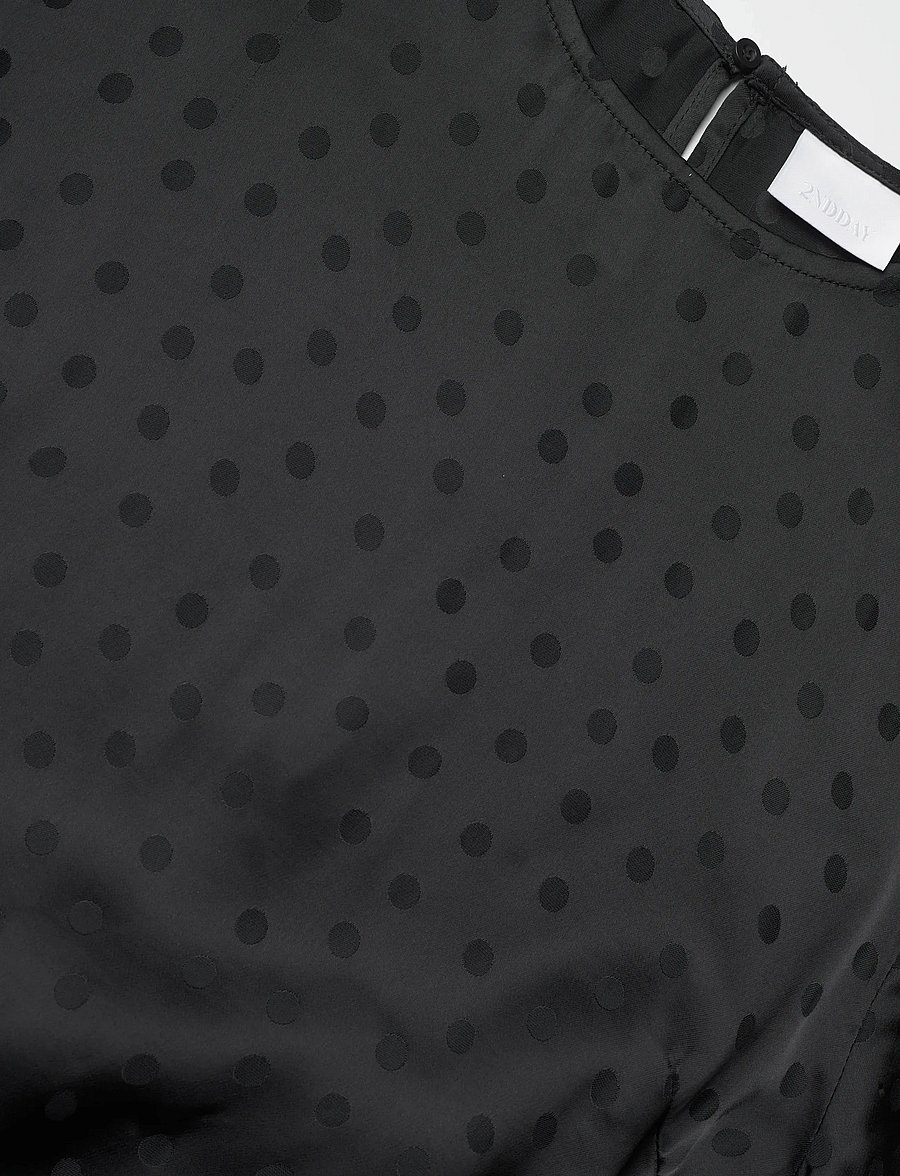 2NDDAY - 2ND Serenis - Jacquard Viscose - palaidinės trumpomis rankovėmis - black - 2
