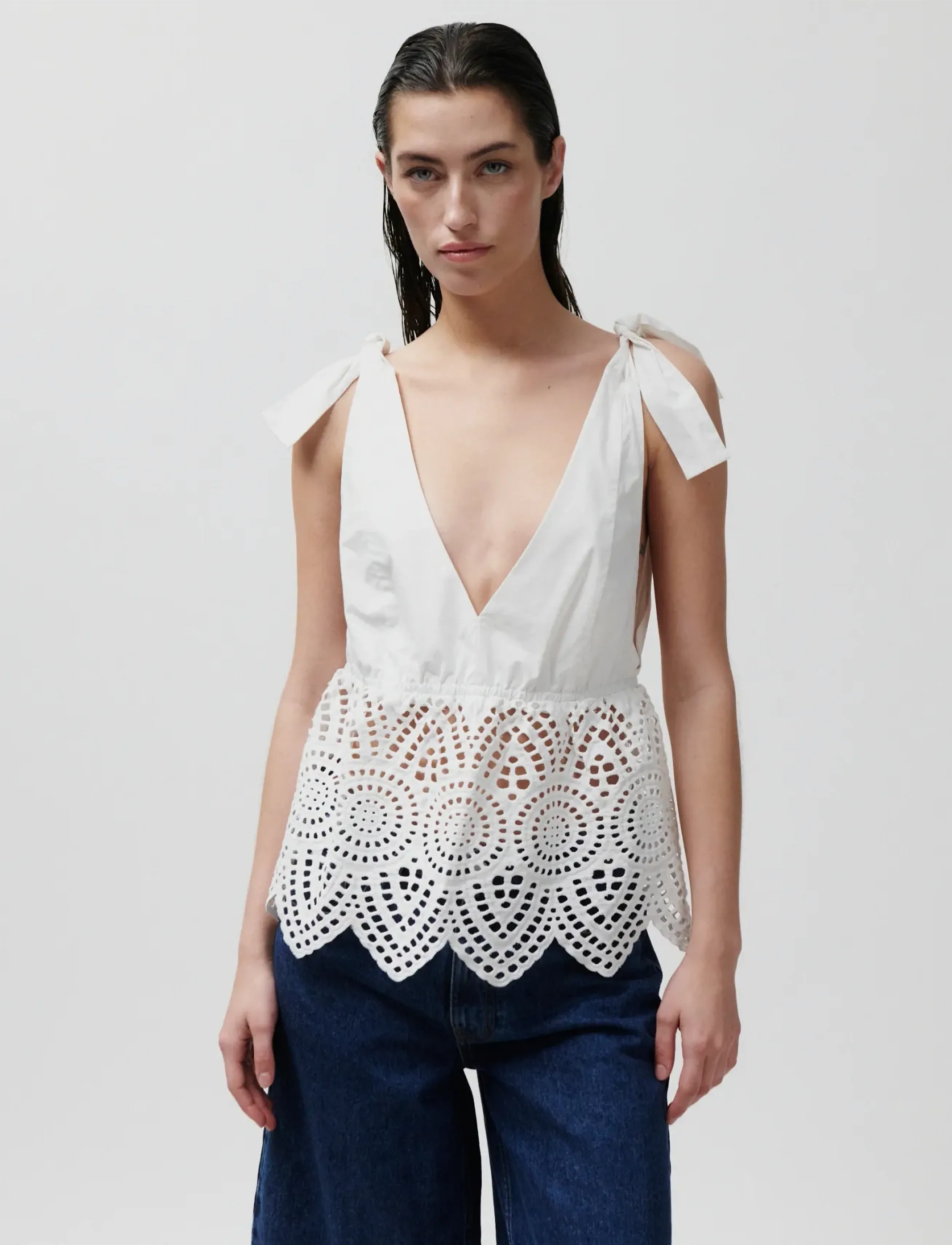 2NDDAY 2ND Kuna - Poplin Charm - T-shirts & Toppe - BRILLIANT WHITE / white