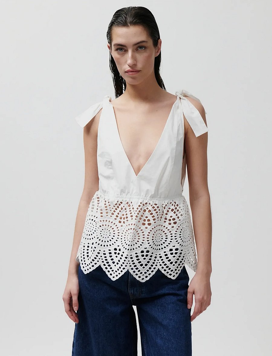 2NDDAY - 2ND Kuna - Poplin Charm - Ärmellose blusen - brilliant white - 0