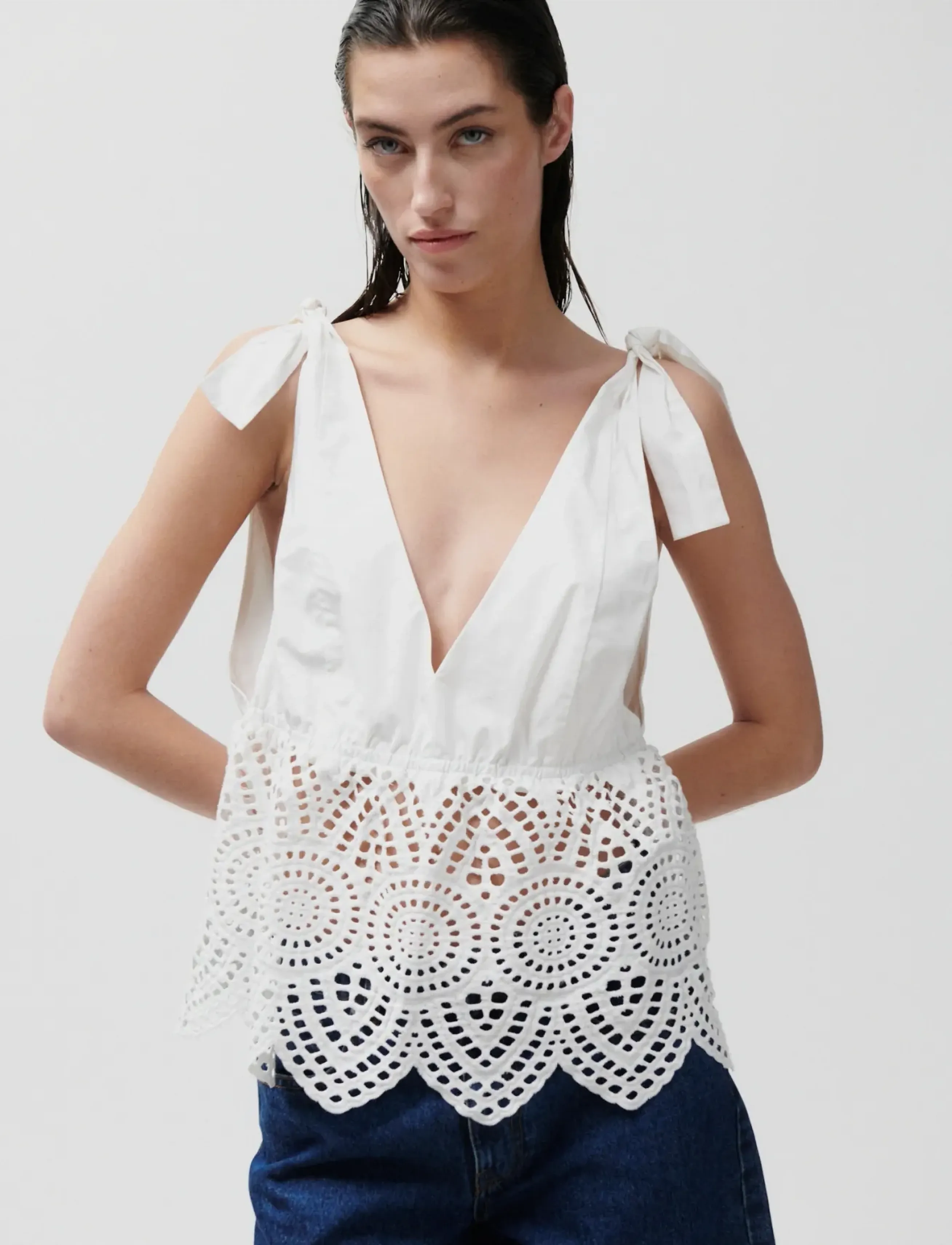 2NDDAY - 2ND Kuna - Poplin Charm - Ärmellose blusen - brilliant white - 5