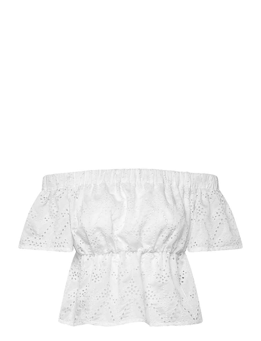 2NDDAY - 2ND Gian - Airy Anglaise - short-sleeved blouses - brilliant white - 1