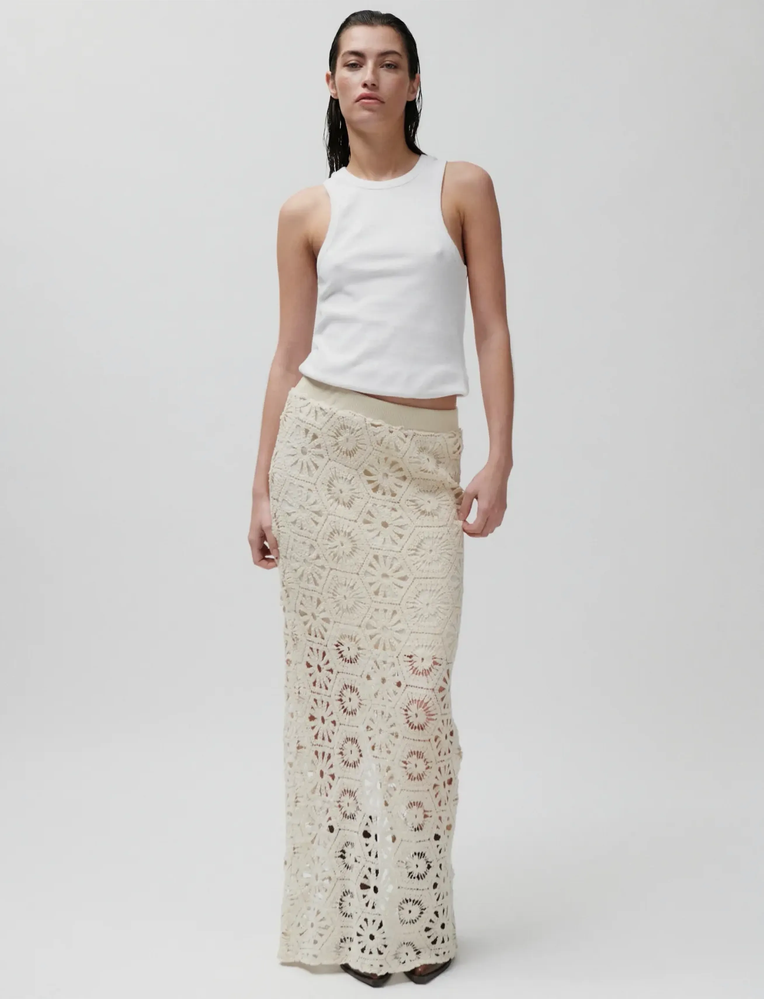 2NDDAY 2ND Austina - Dry Crochet - Adīti svārki - TOFU / cream