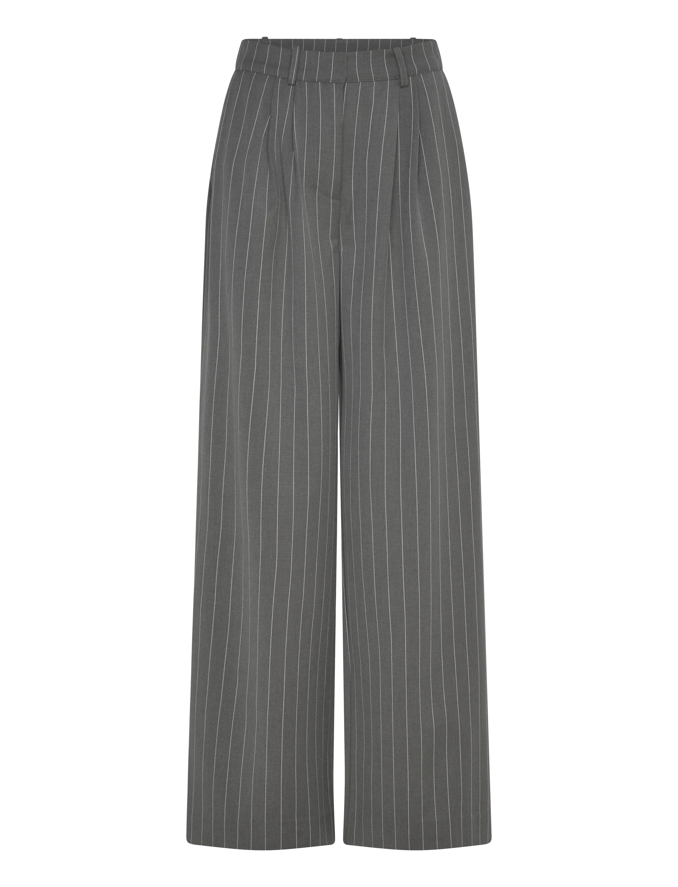 2NDDAY 2ND Mille - Dry pinstripe - Habitbukser - PETRIFIED OAK / grey