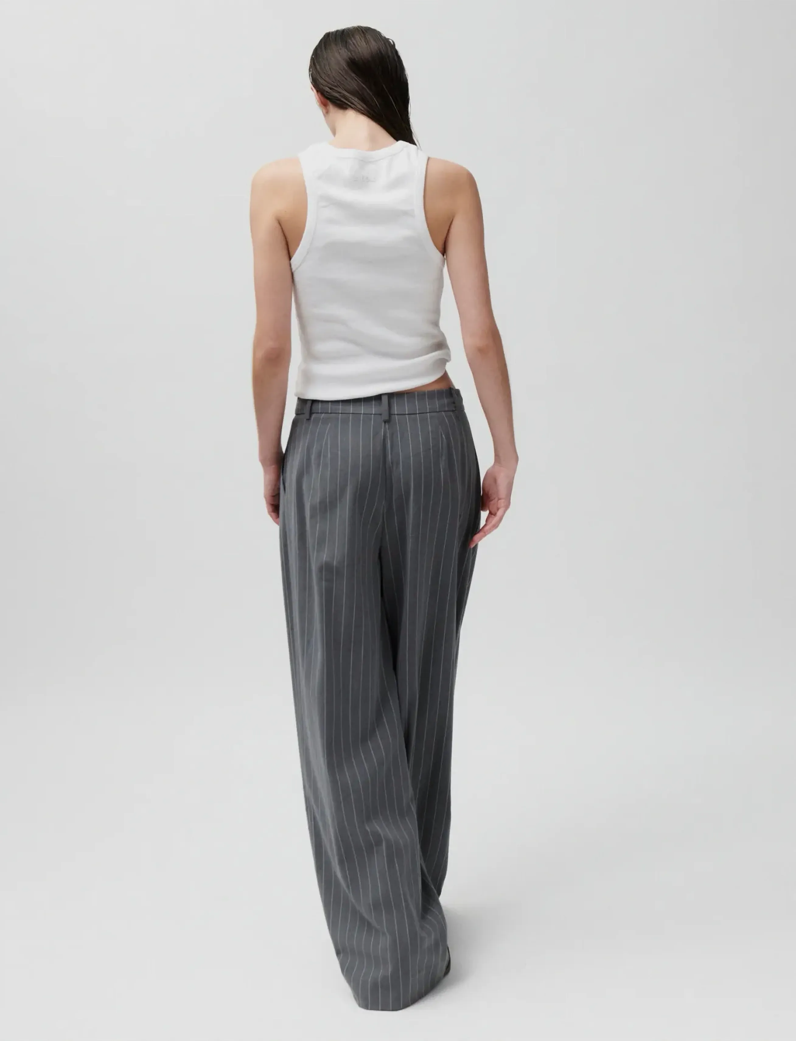 2NDDAY 2Nd Mille Dry Pinstripe, 38, Trousers, Grau - Wide Leg, Frauen