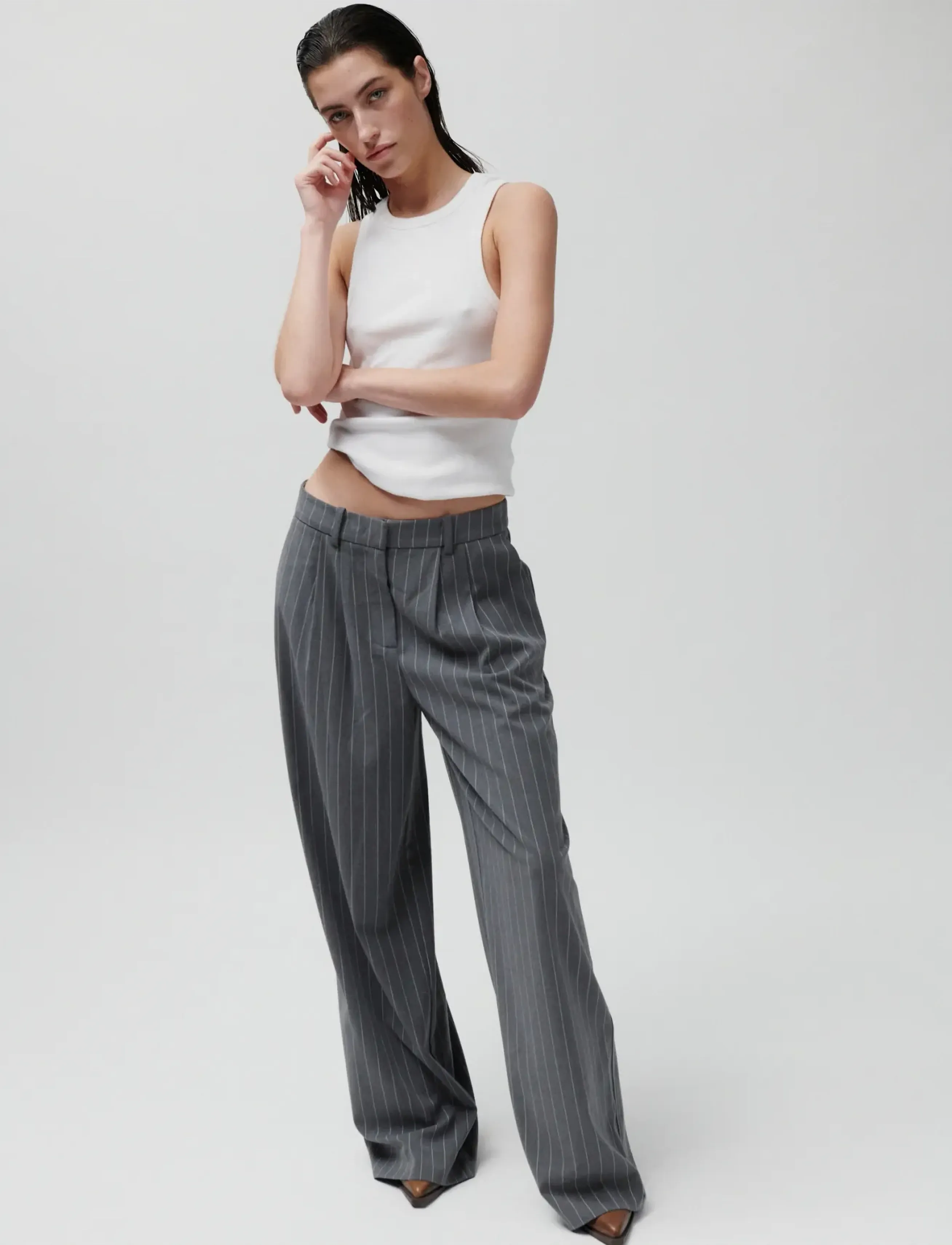 2NDDAY 2ND Mille - Dry pinstripe - Everyday Style - PETRIFIED OAK / grey