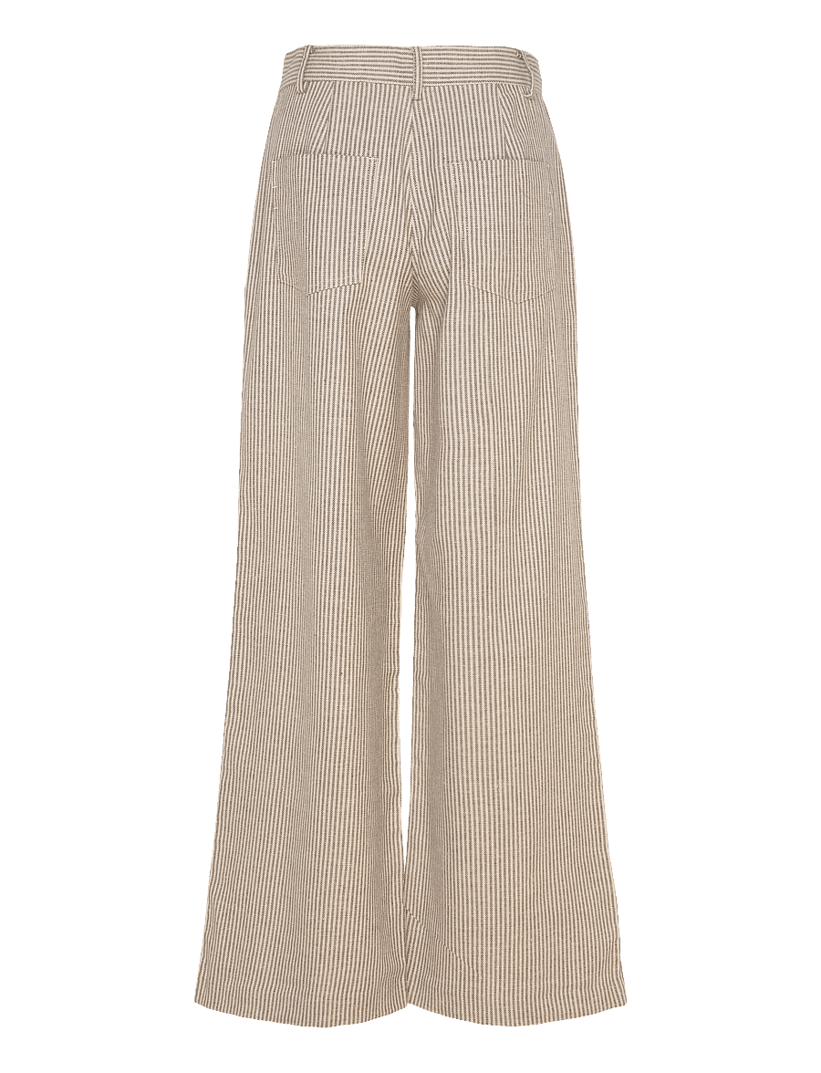2NDDAY - 2ND Benette - Striped Linen blend - kostymbyxor - moonbeam - 2