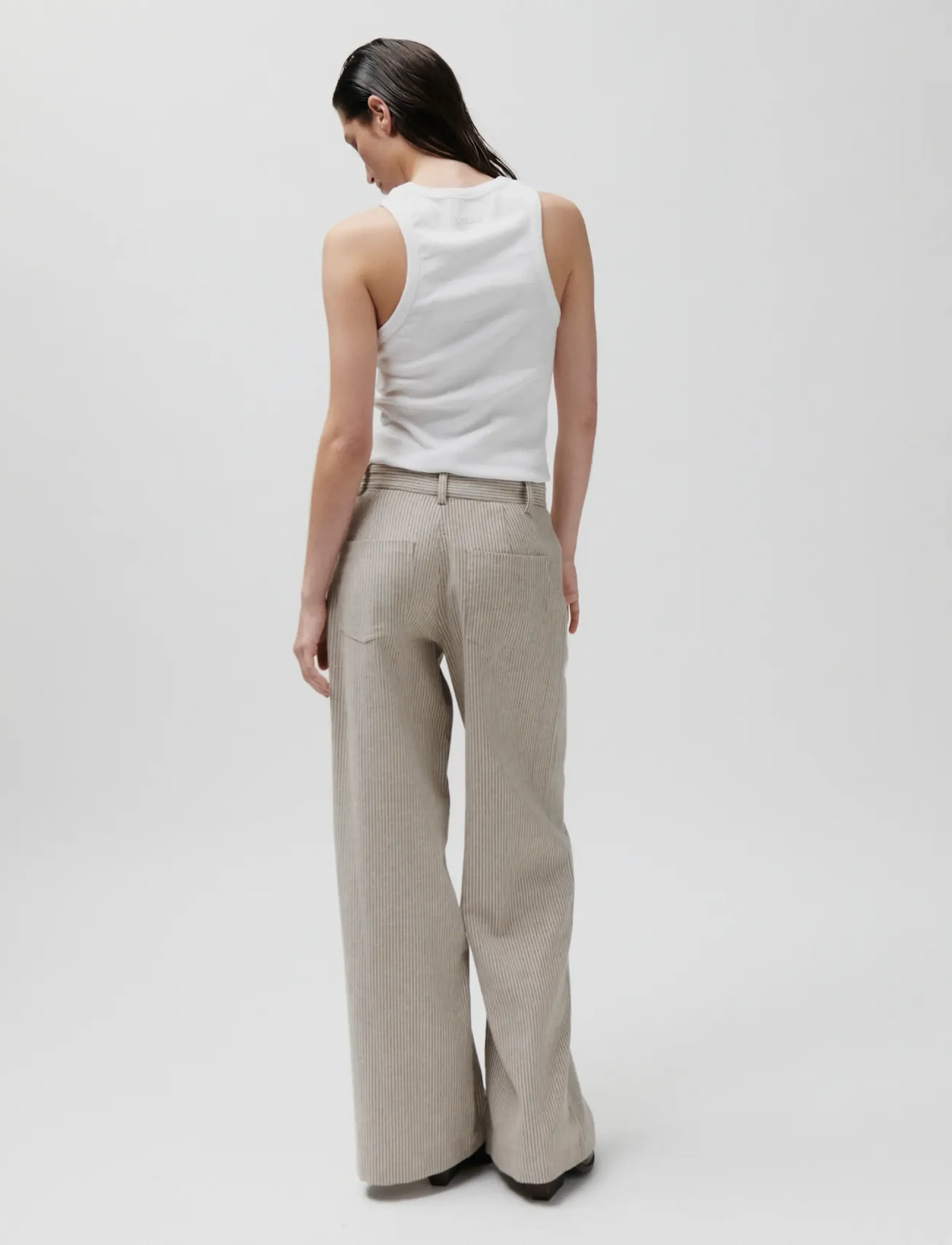 2Nd Benette Striped Linen Blend