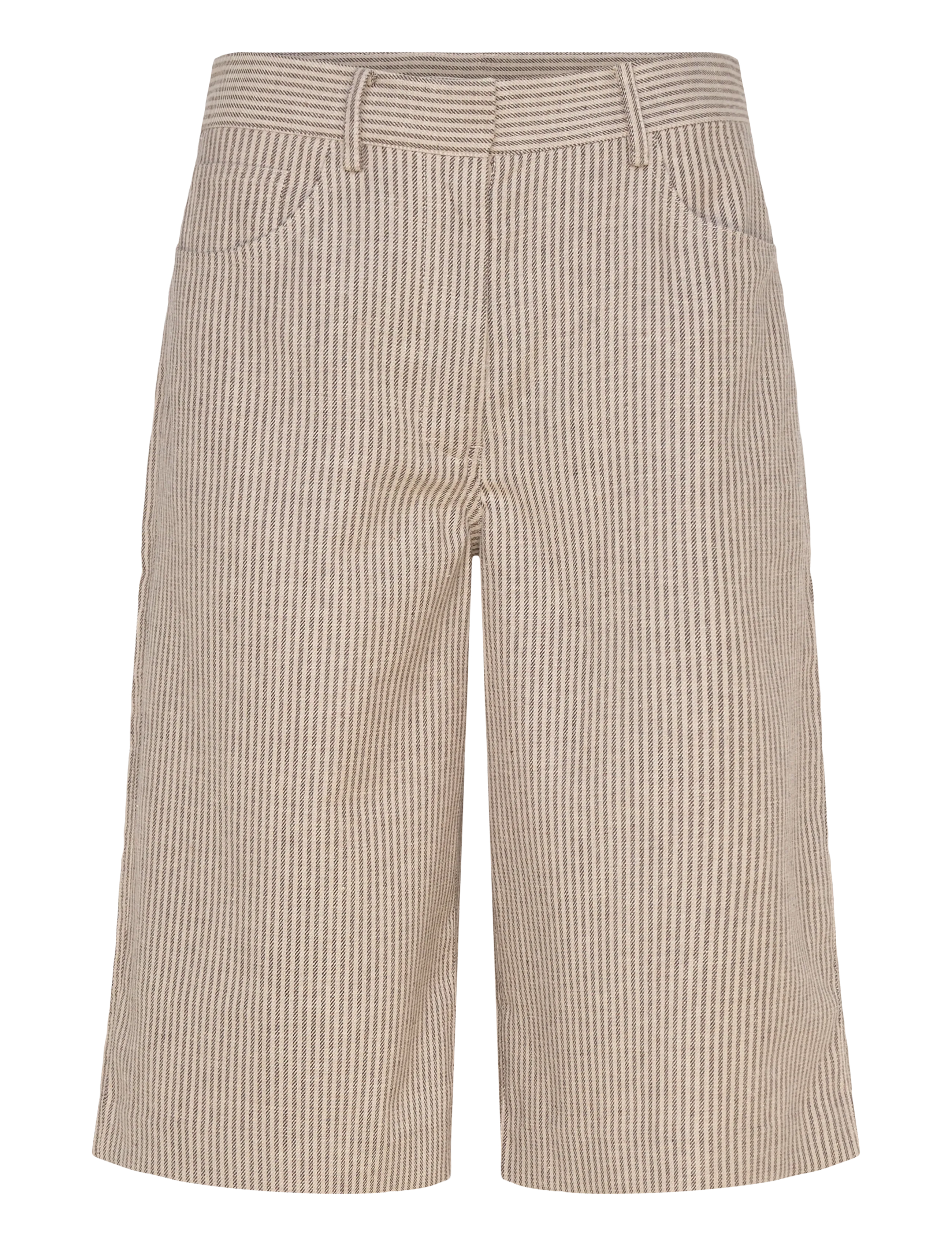 2NDDAY 2ND Benita - Striped Linen Blend - Bermudashorts - MOONBEAM / beige