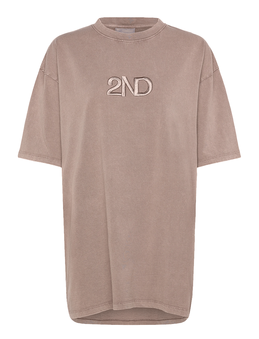2NDDAY - 2ND Ken TT - Overwashed Jersey - t-shirts - plaza taupe - 1