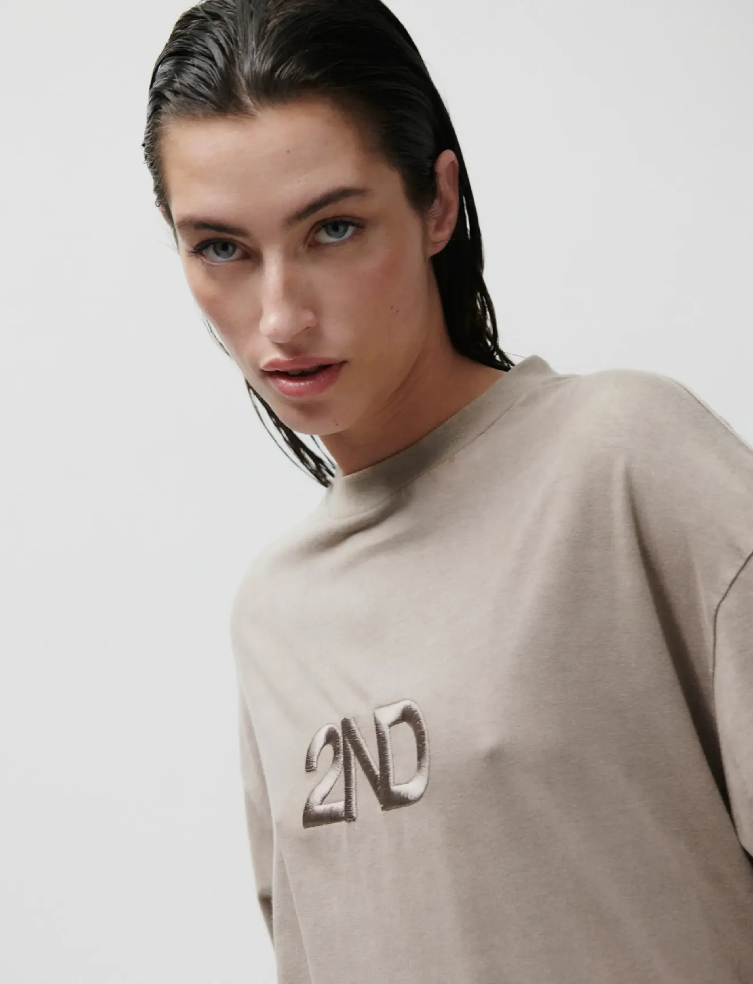 2NDDAY 2Nd Ken Tt - Overwashed Jersey, M, Brown, T-Shirts & Toppe > Kortærmede, Dame