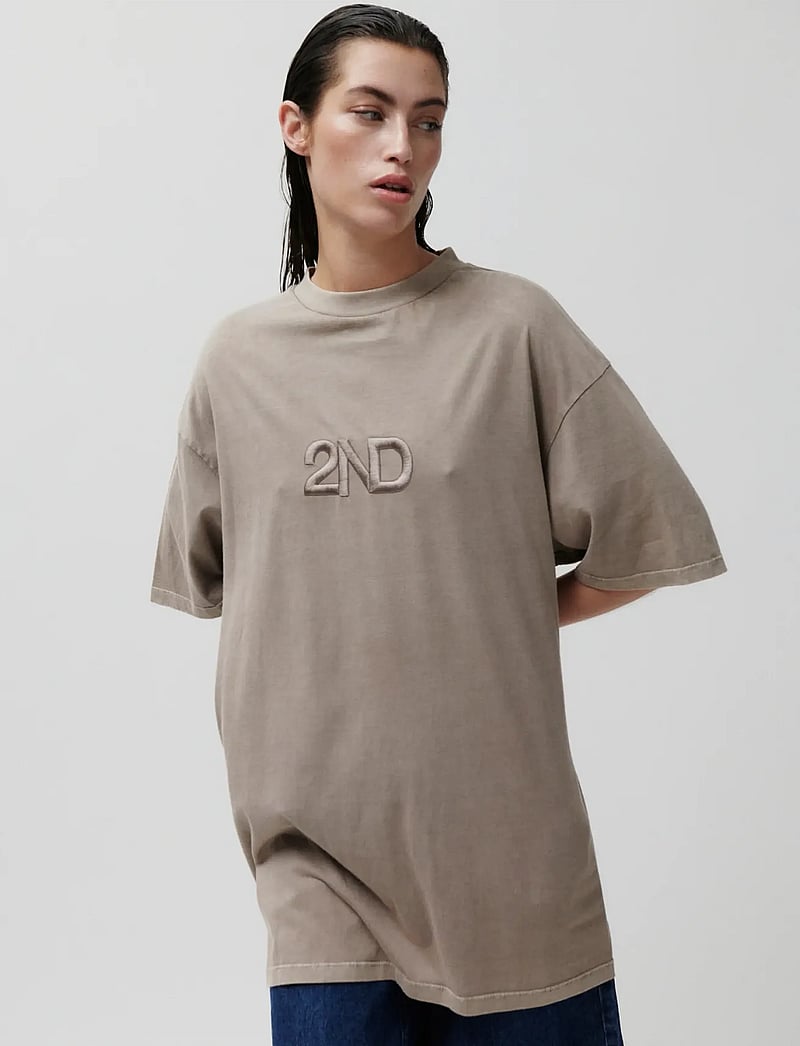 2NDDAY - 2ND Ken TT - Overwashed Jersey - t-shirts - plaza taupe - 3