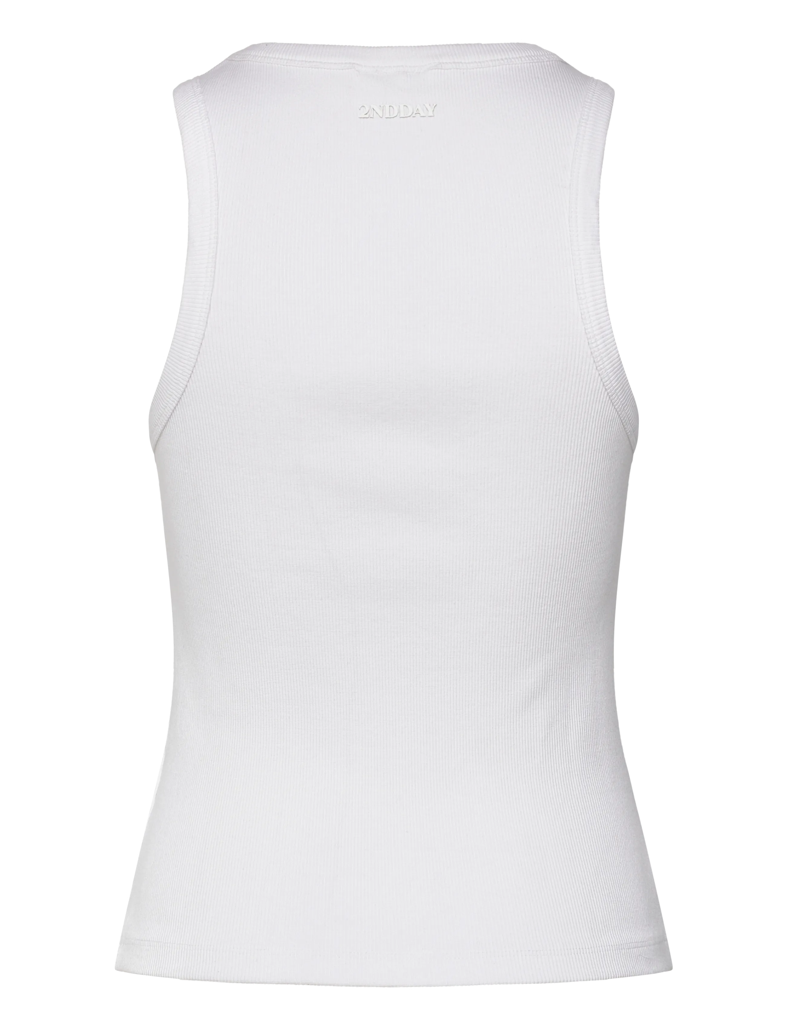 2NDDAY - 2ND Purity TT - Daily Cotton Rib - linnen - brilliant white - 2