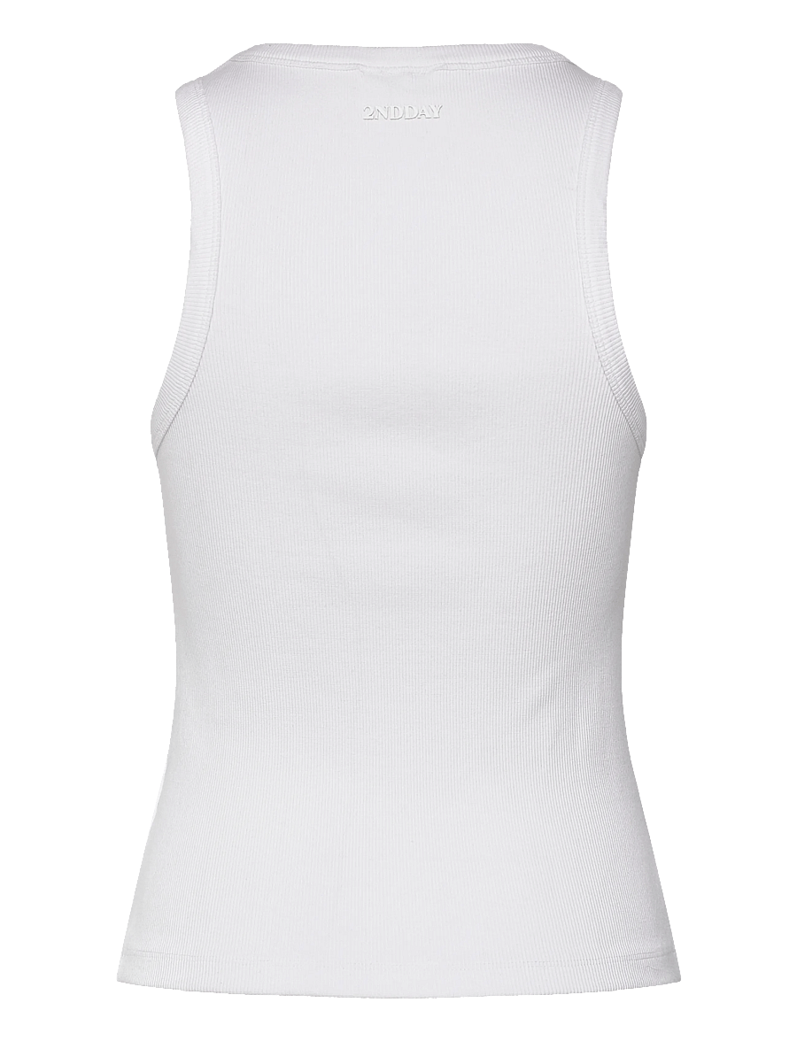 2NDDAY - 2ND Purity TT - Daily Cotton Rib - Ærmeløse toppe - brilliant white - 2