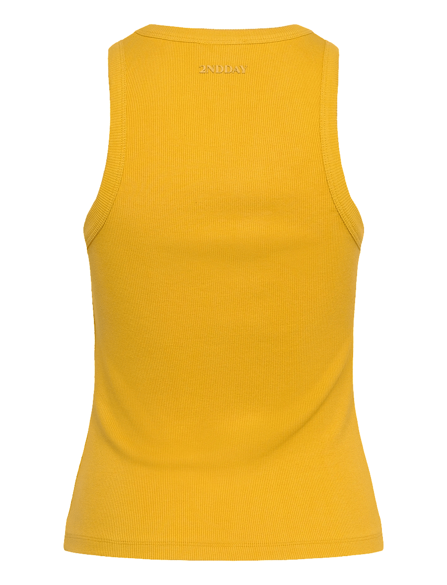 2NDDAY - 2ND Purity TT - Daily Cotton Rib - Ärmellose tops - spicy mustard - 2