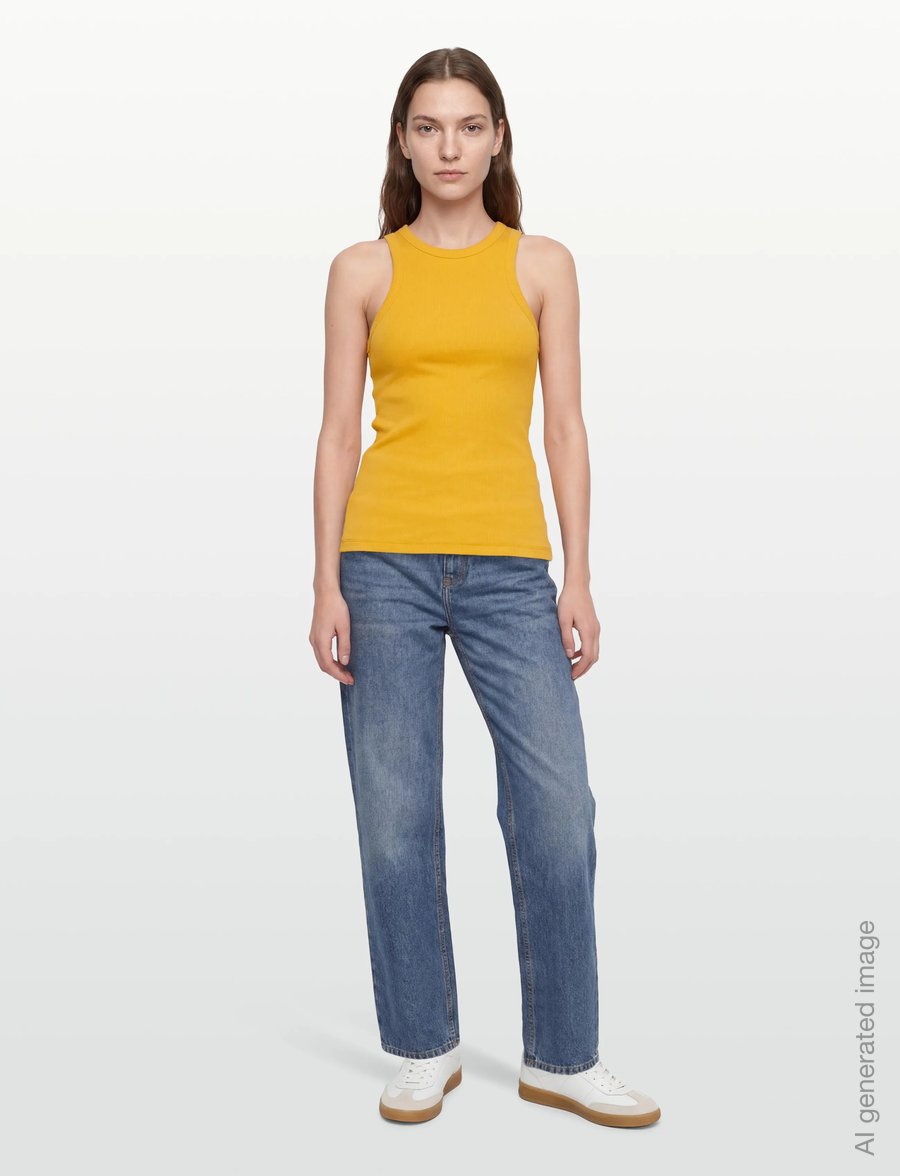 2NDDAY - 2ND Purity TT - Daily Cotton Rib - Ärmellose tops - spicy mustard - 0