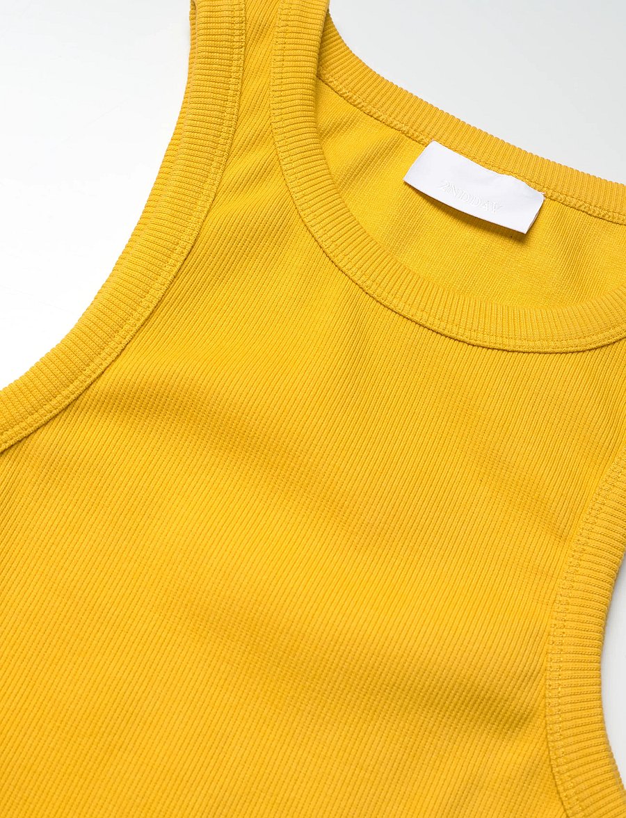 2NDDAY - 2ND Purity TT - Daily Cotton Rib - Ärmellose tops - spicy mustard - 5