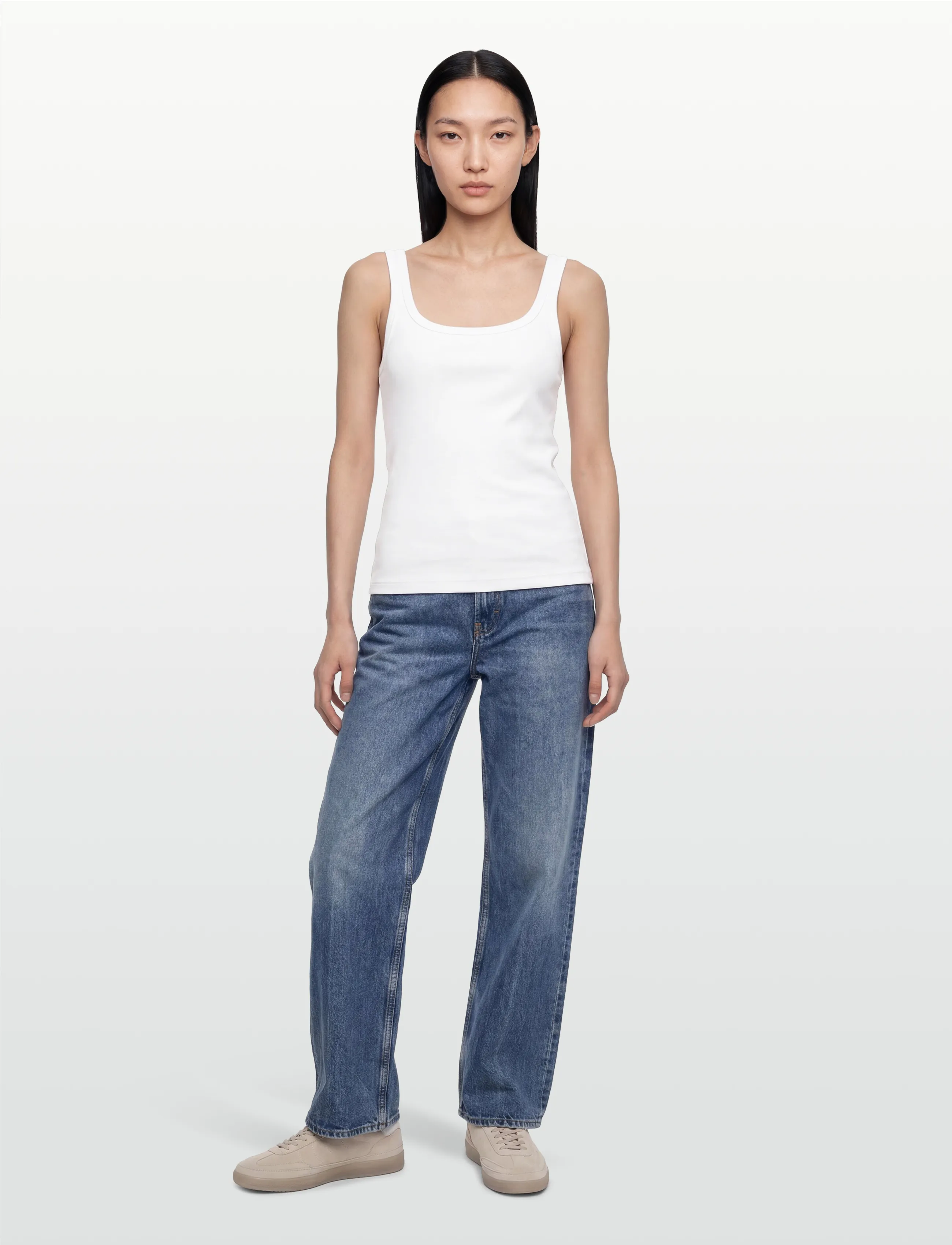2NDDAY - 2ND Viper TT - Daily Cotton Rib - sleeveless tops - brilliant white - 0