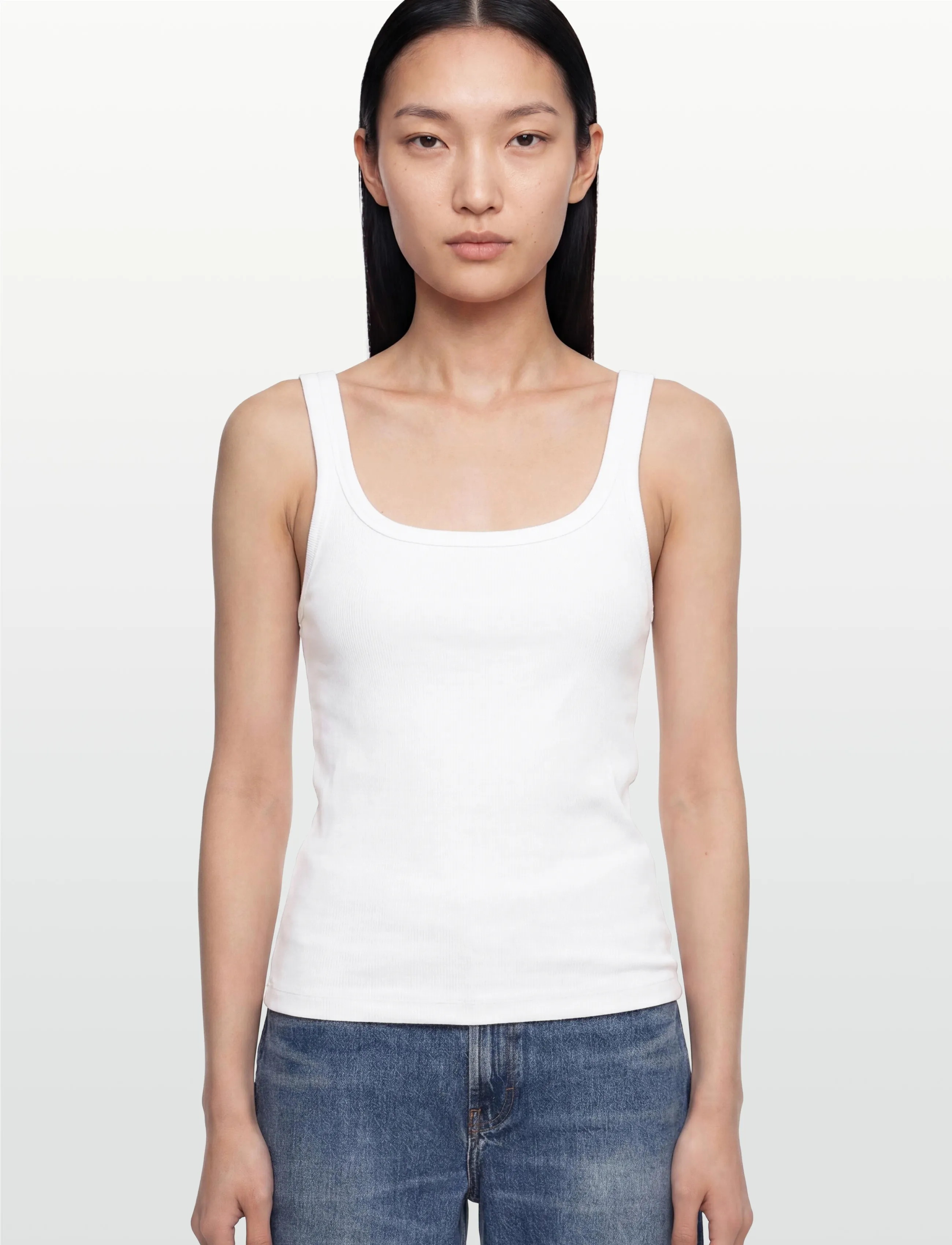 2NDDAY - 2ND Viper TT - Daily Cotton Rib - sleeveless tops - brilliant white - 3