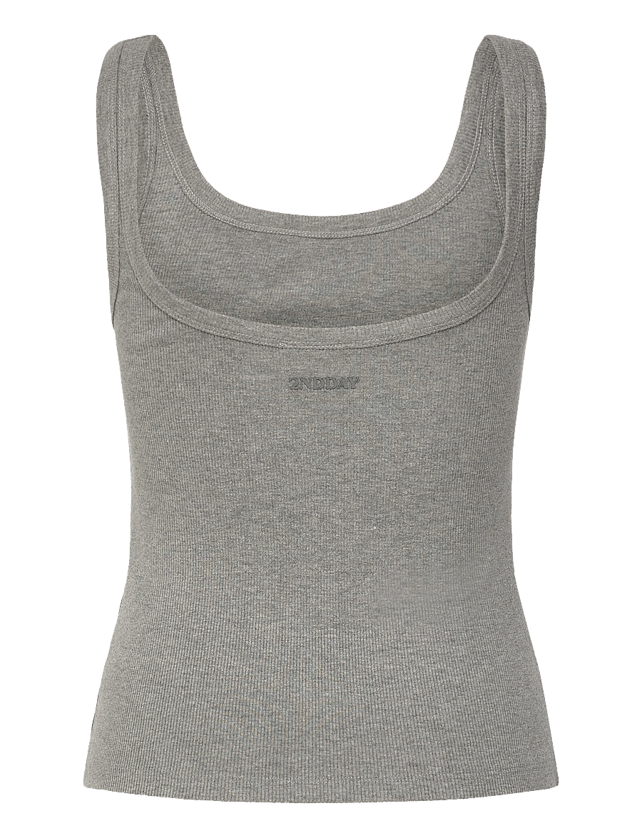 2NDDAY - 2ND Viper TT - Daily Cotton Rib - Ärmellose tops - grey melange - 2