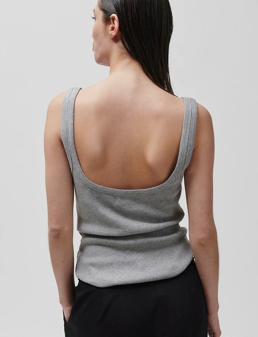 2NDDAY - 2ND Viper TT - Daily Cotton Rib - Ärmellose tops - grey melange - 4