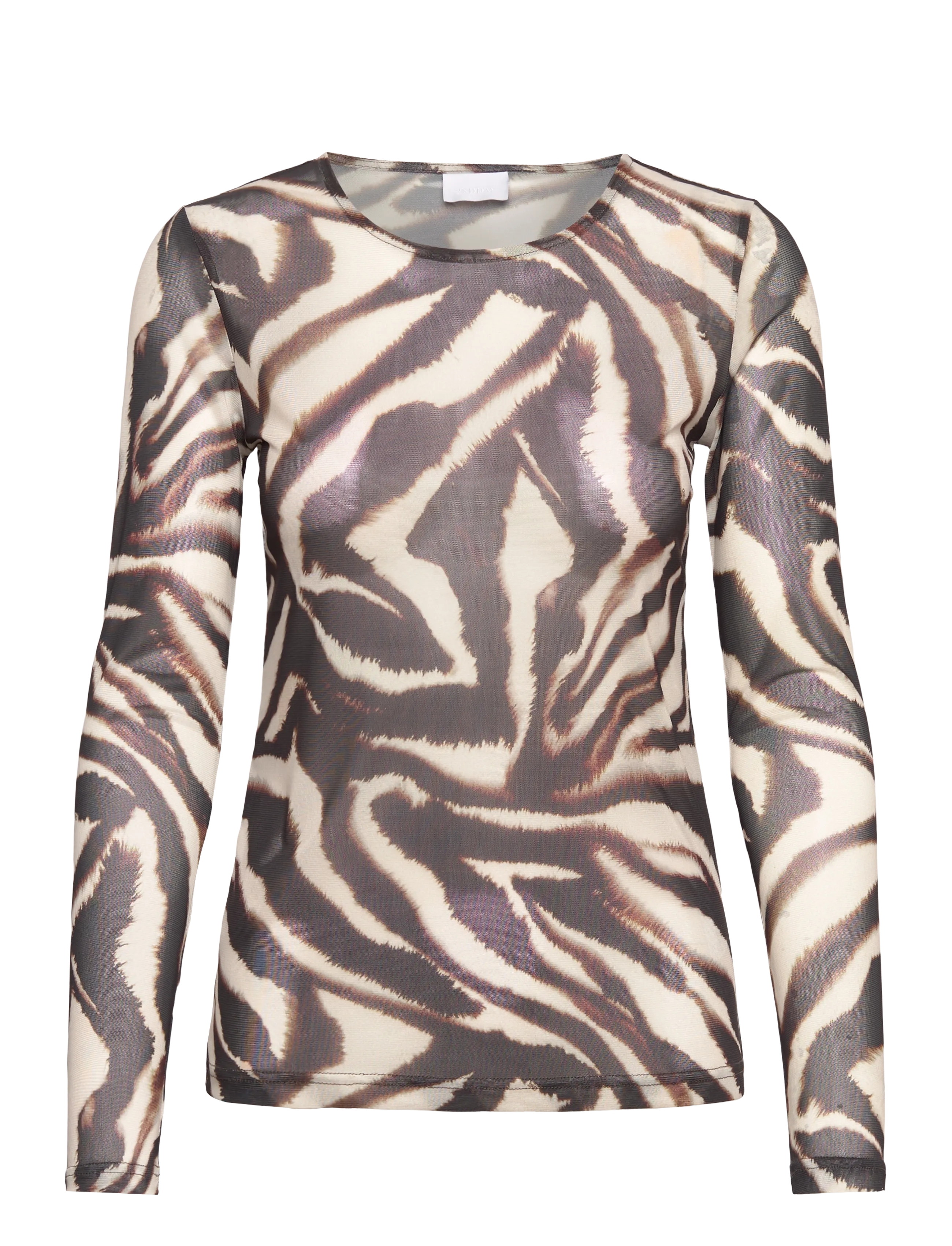 2NDDAY 2ND Carlina - Soft Mesh - Pikkade varrukatega alussärgid - JAVA ZEBRA / cream