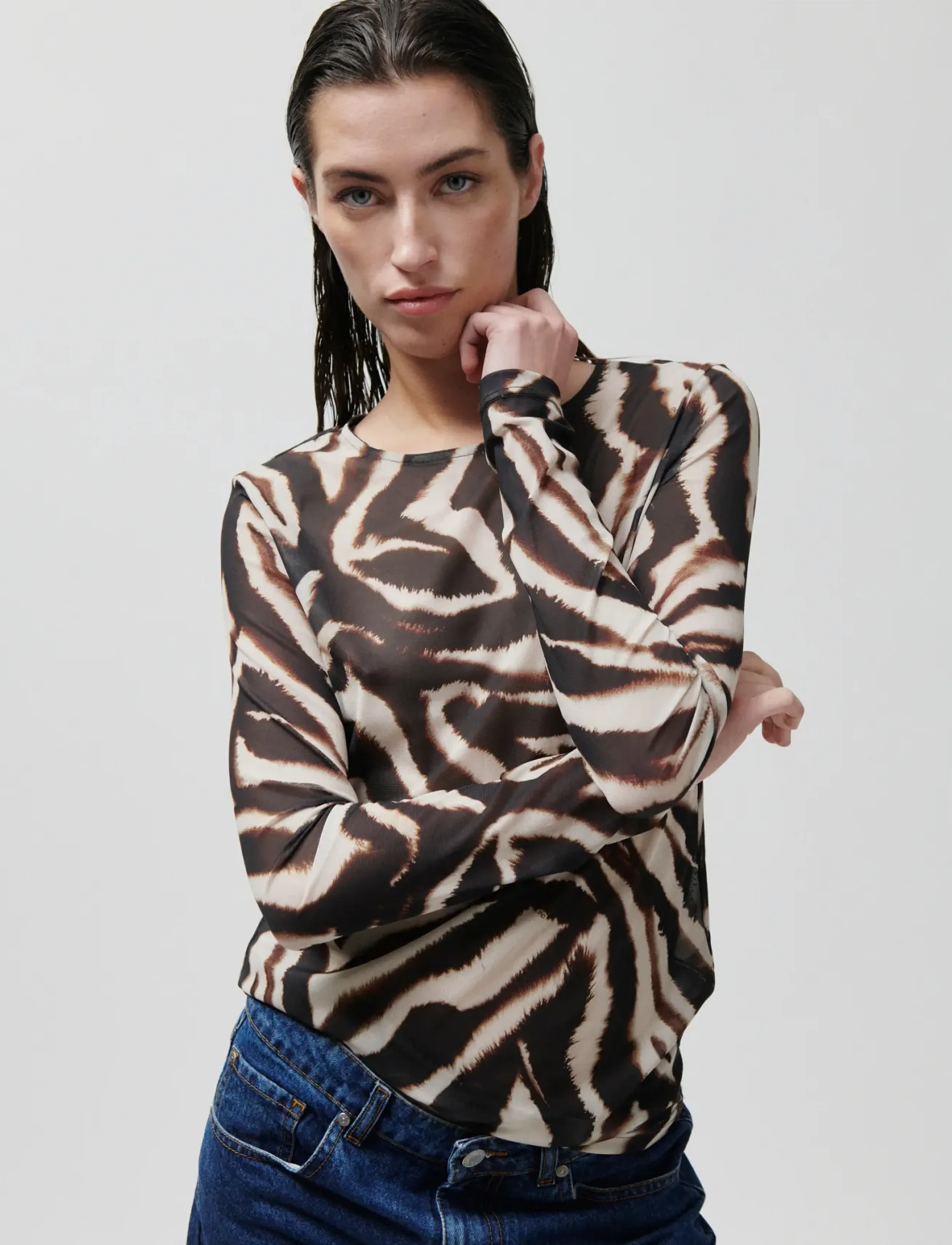 2NDDAY - 2ND Carlina - Soft Mesh - palaidinukės ilgomis rankovėmis - java zebra - 3