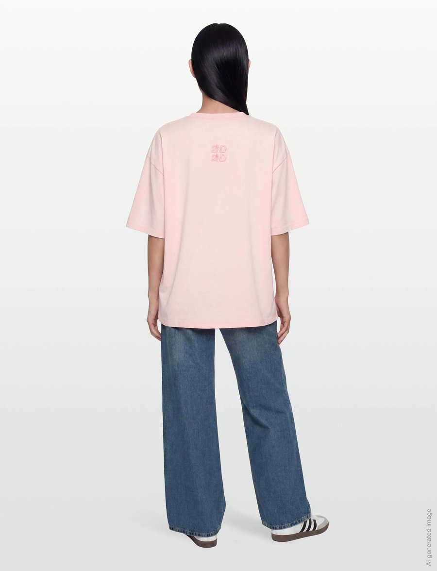 2NDDAY - 2ND Arale TT - Overwashed Jersey - t-shirts - cherry blossom - 4