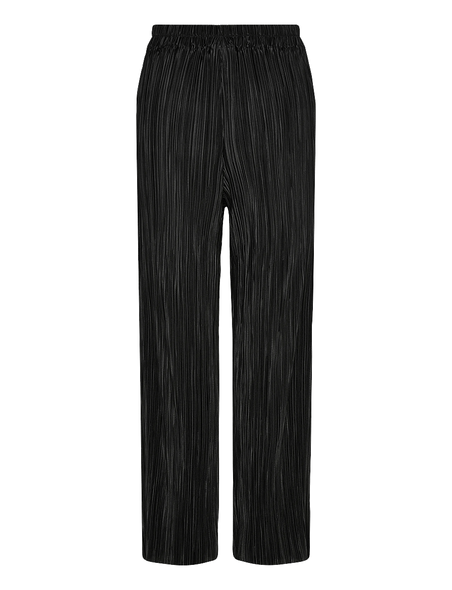 2NDDAY - 2ND Minka - Stretch Plisse - hosen mit weitem bein - black - 2