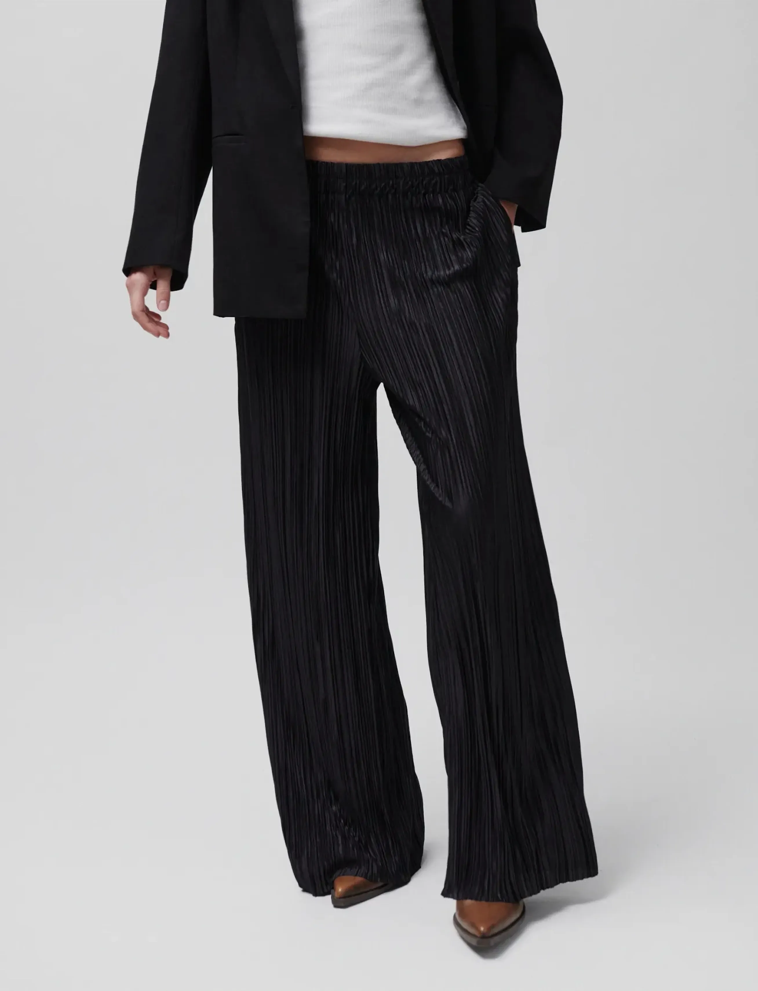 2NDDAY 2ND Minka - Stretch Plisse - Hosen - BLACK / black