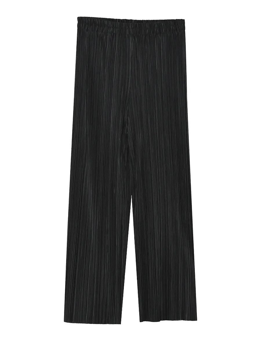 2NDDAY - 2ND Minka - Stretch Plisse - hosen mit weitem bein - black - 3