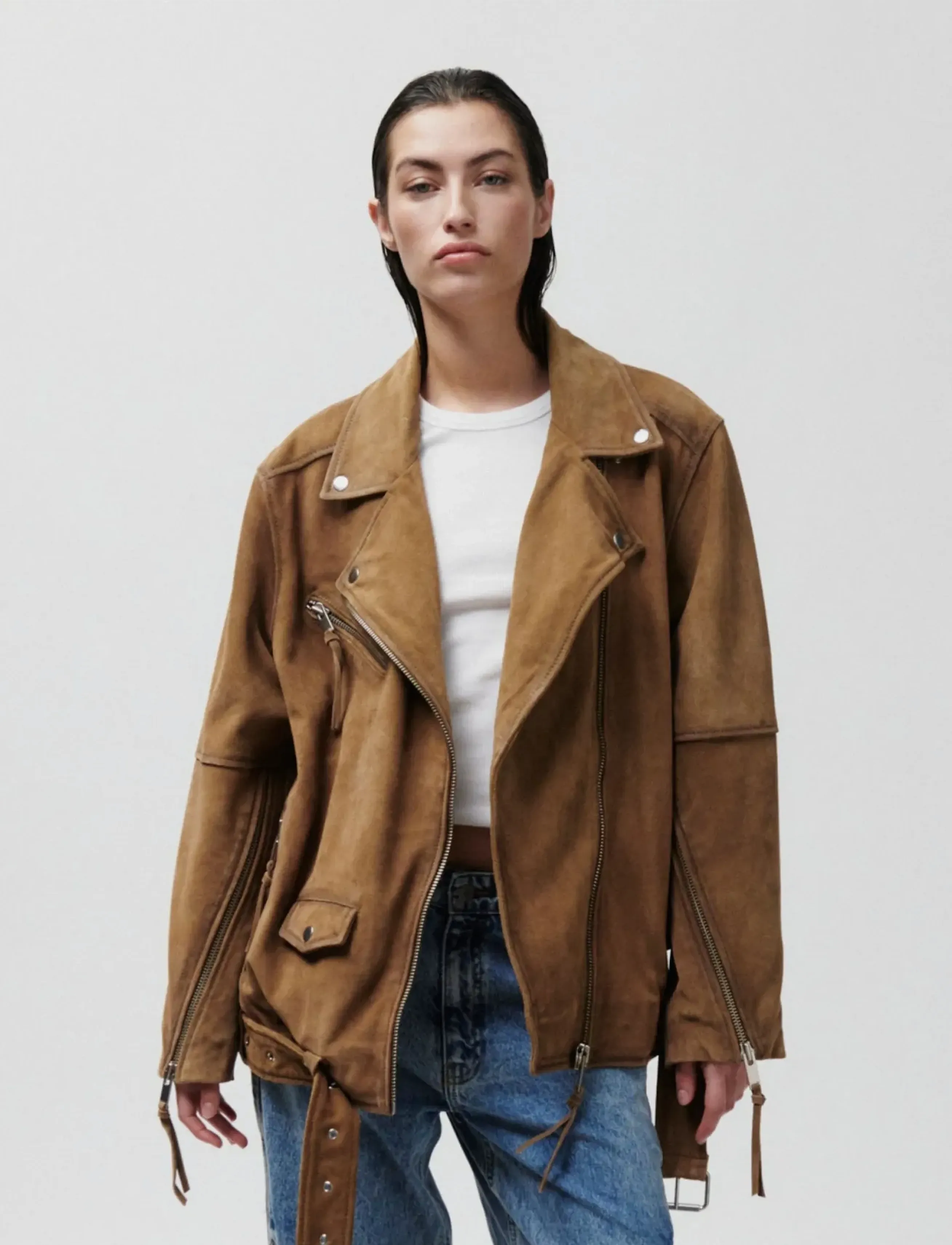 2NDDAY 2ND Lote - Heavy Suede - Leather jackets - TOBACCO BROWN / brown