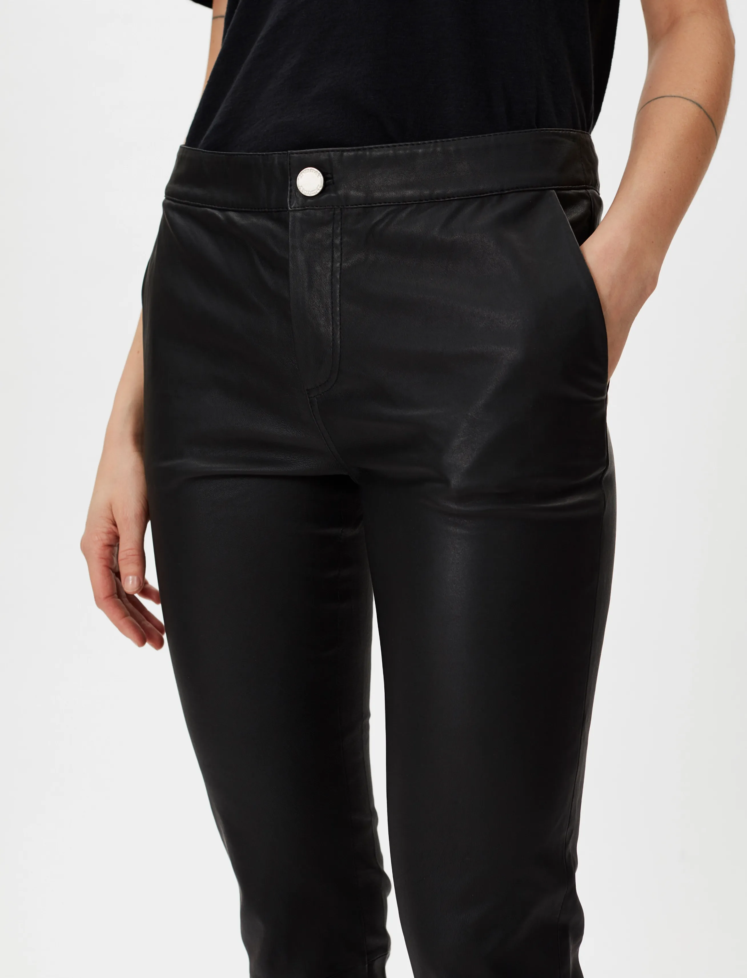 2NDDAY 2ND Leya - Refined Stretch Leather - Trousers - BLACK / black