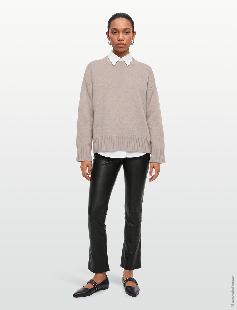 2NDDAY - 2ND Leya - Refined Stretch Leather - læderbukser - black - 0
