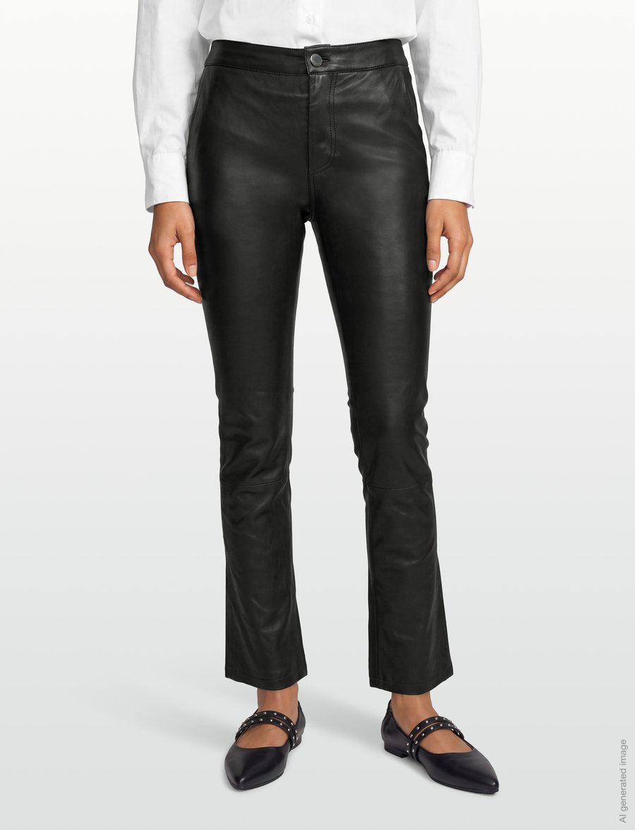 2NDDAY - 2ND Leya - Refined Stretch Leather - læderbukser - black - 3