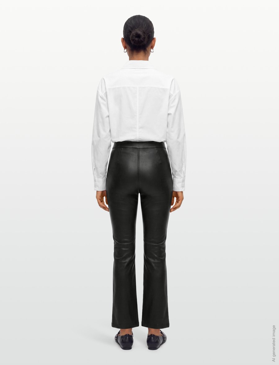 2NDDAY - 2ND Leya - Refined Stretch Leather - læderbukser - black - 4