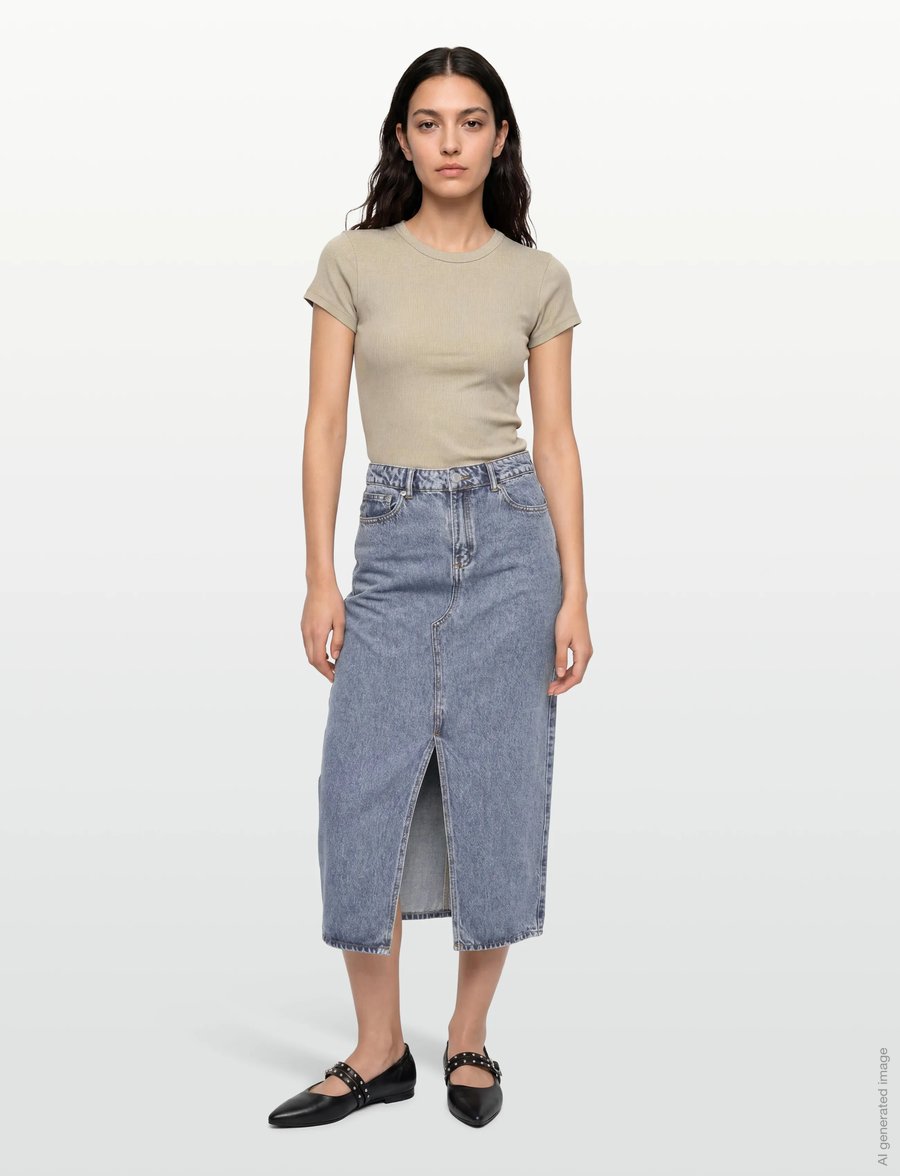 2NDDAY - 2ND Larchy - Summer Blue Denim - maxi röcke - mid blue - 0
