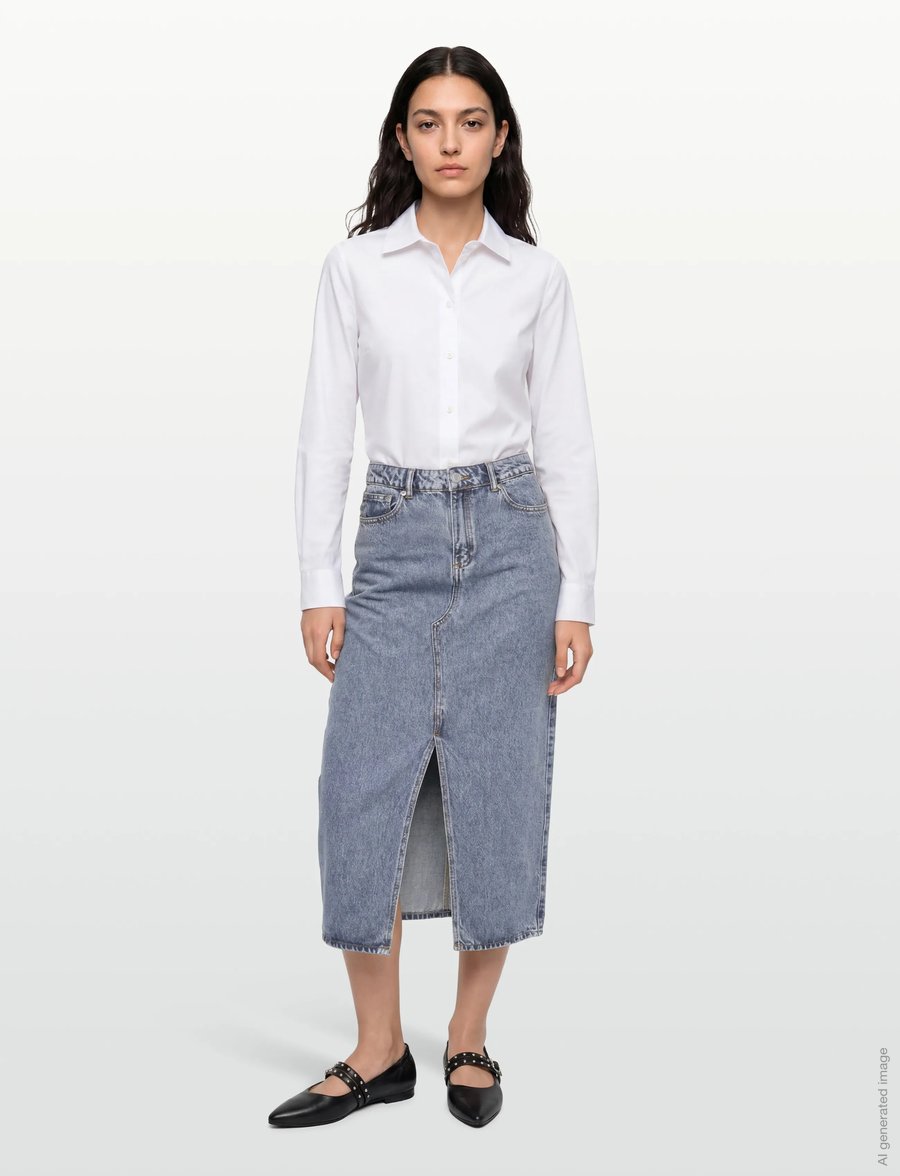 2NDDAY - 2ND Larchy - Summer Blue Denim - maxi röcke - mid blue - 0
