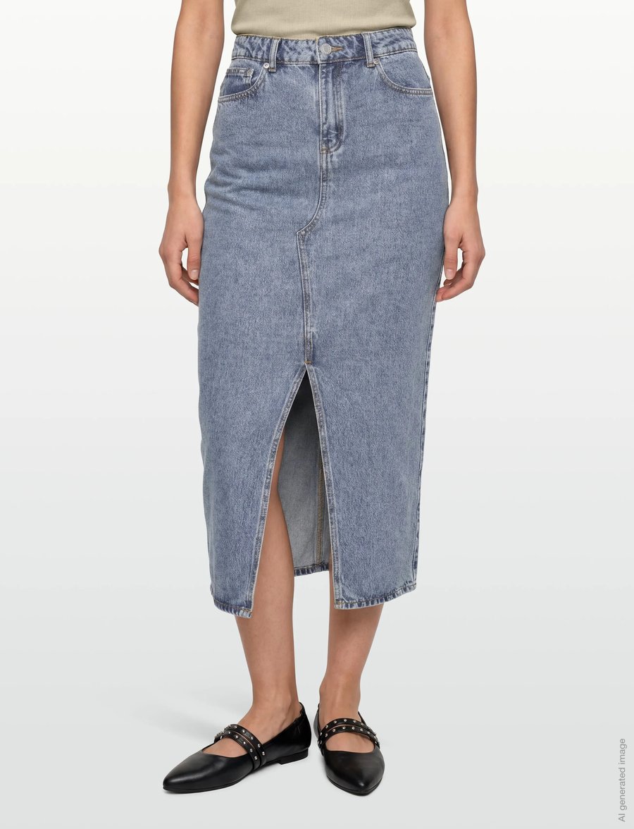 2NDDAY - 2ND Larchy - Summer Blue Denim - maxi röcke - mid blue - 3