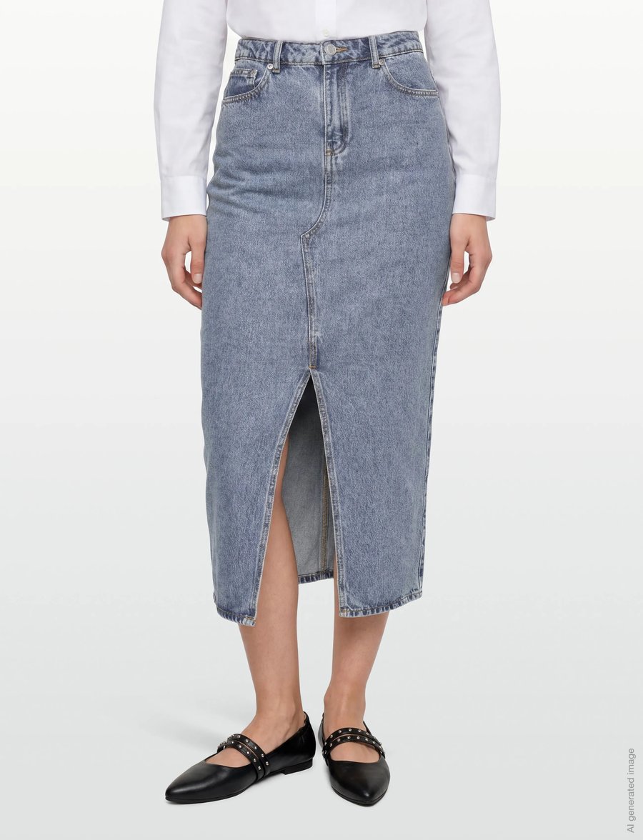 2NDDAY - 2ND Larchy - Summer Blue Denim - maxi röcke - mid blue - 3